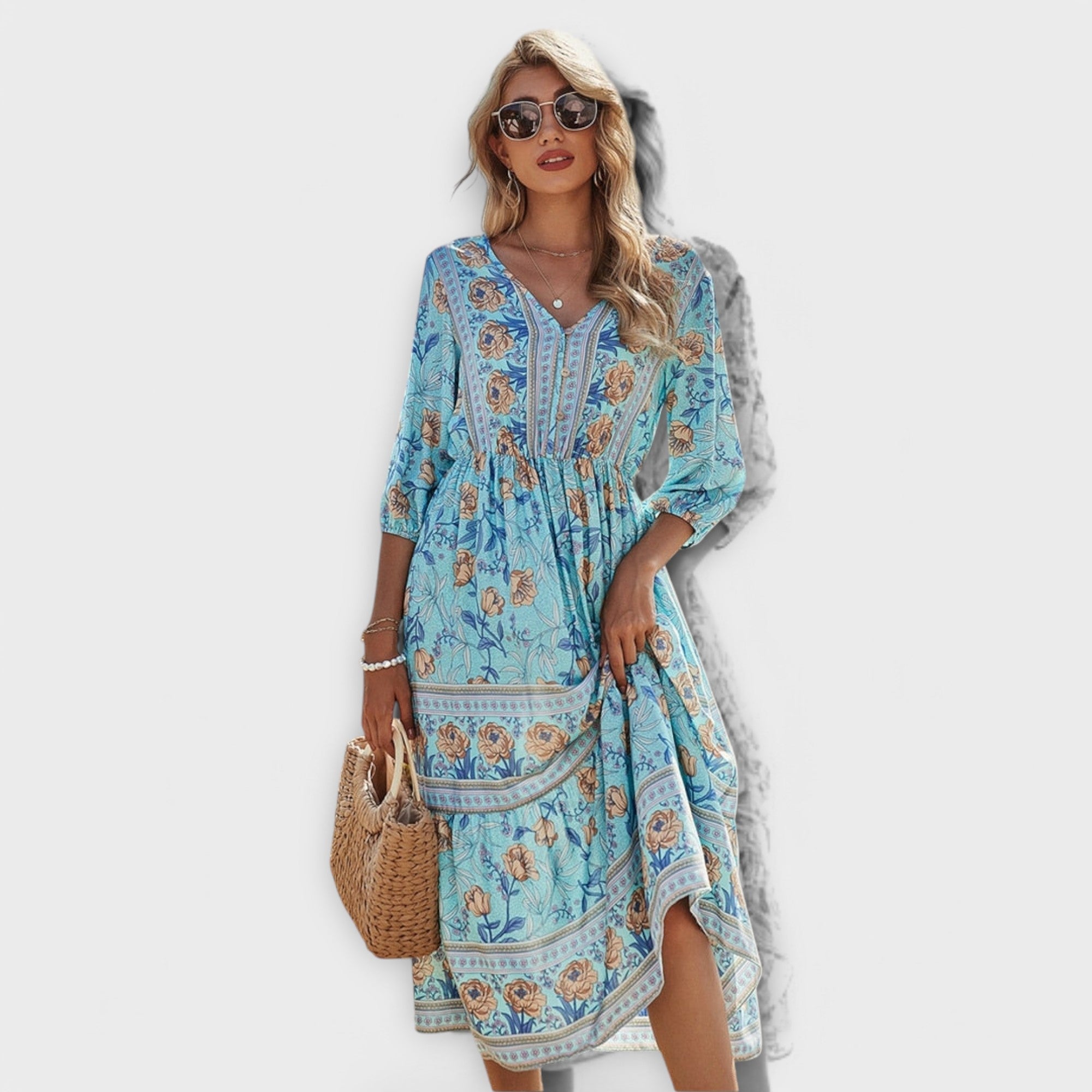 Sunly™ | Rochie Midi de Vară cu Croi Lejer