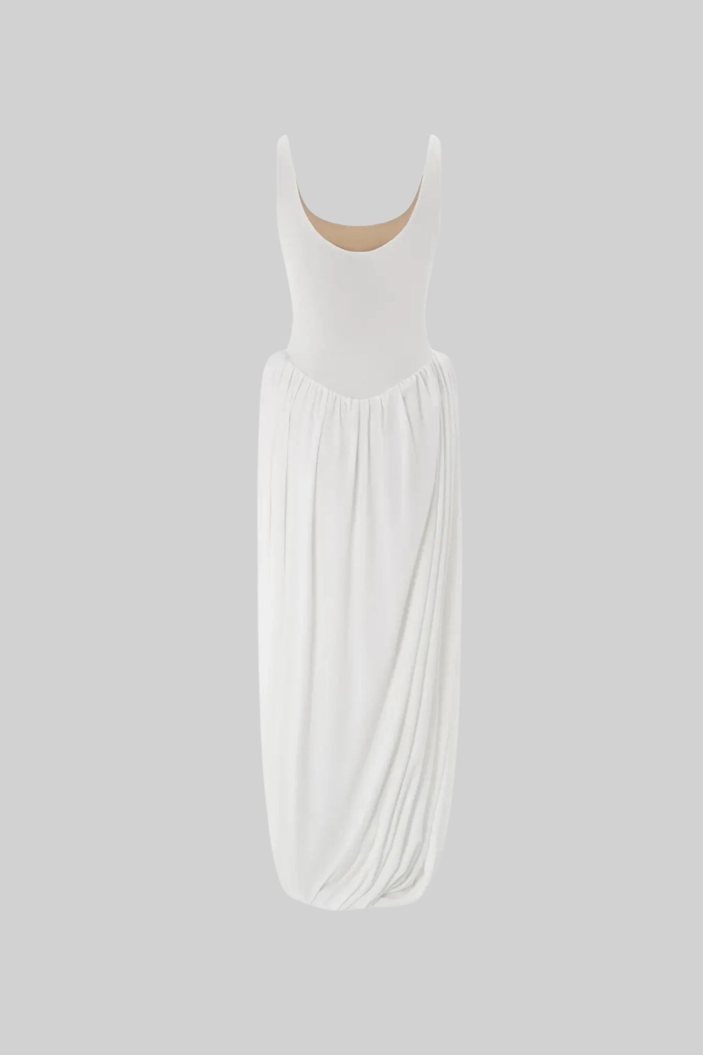 Sunly™ - Rochie Maxi Drapată Cu Fustă Sculpturală Și Fanta Pe Lateral