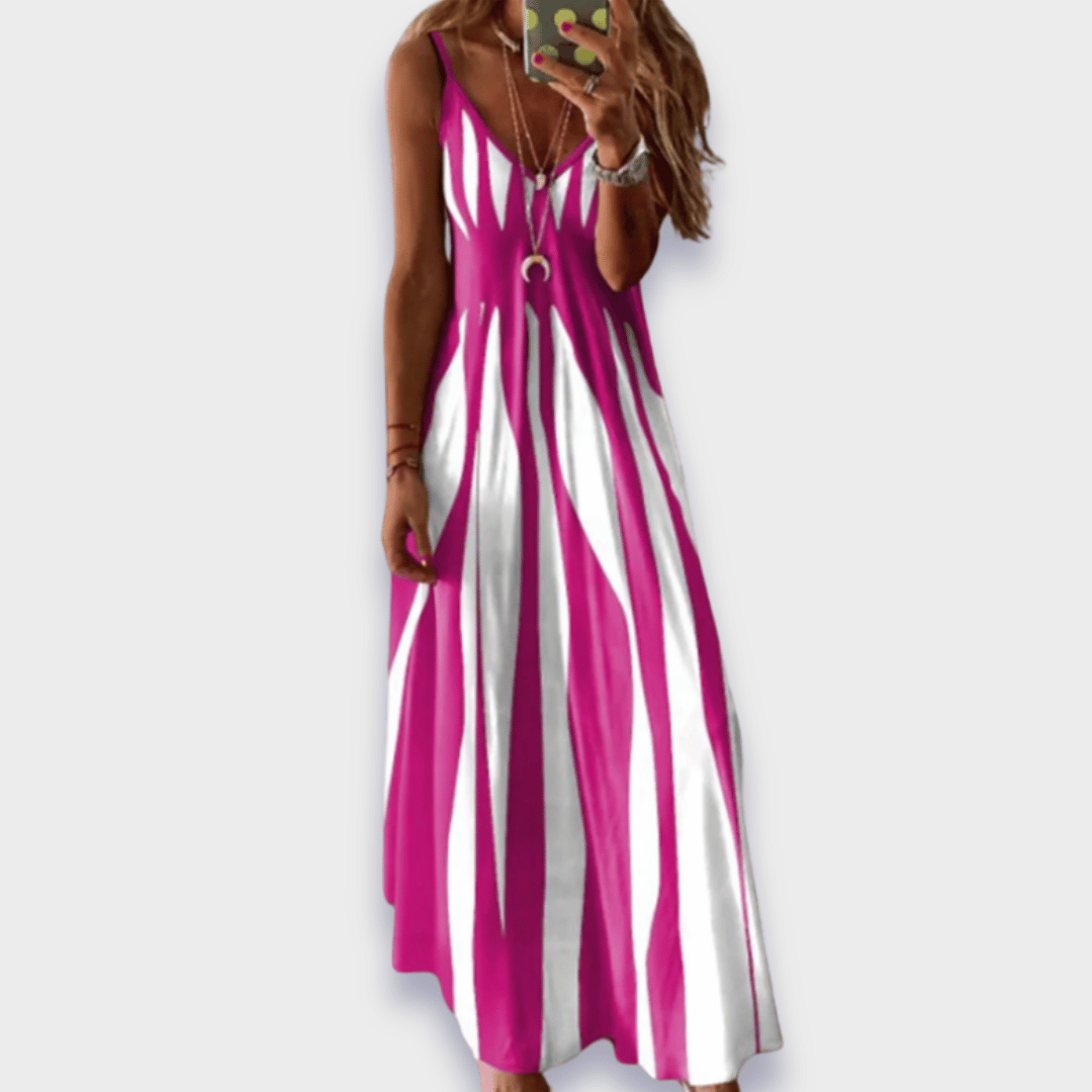 Claudia | Rochie de vară lungă din țesătură premium, făcută manual