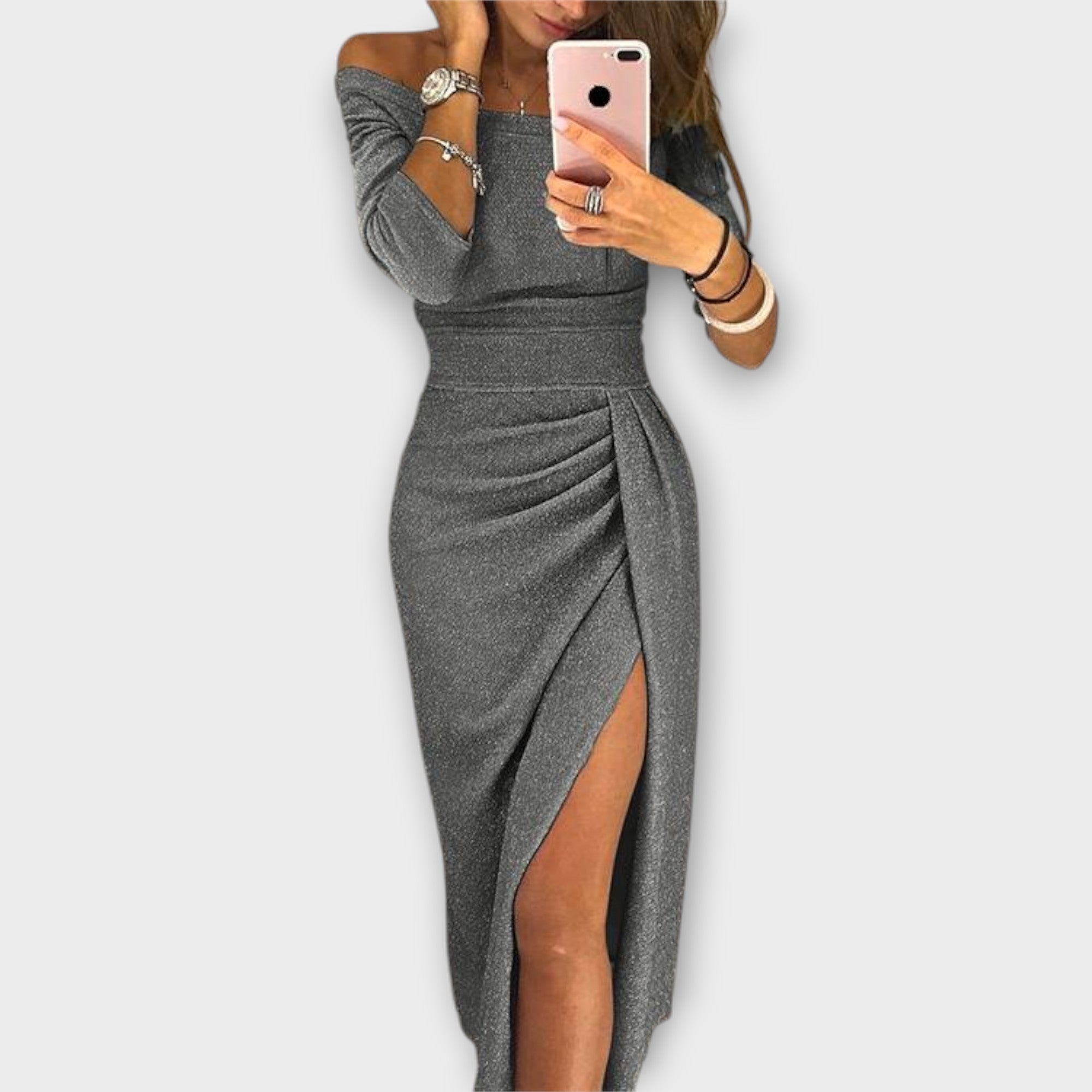 Lena - Rochie Elegantă Off-Shoulder