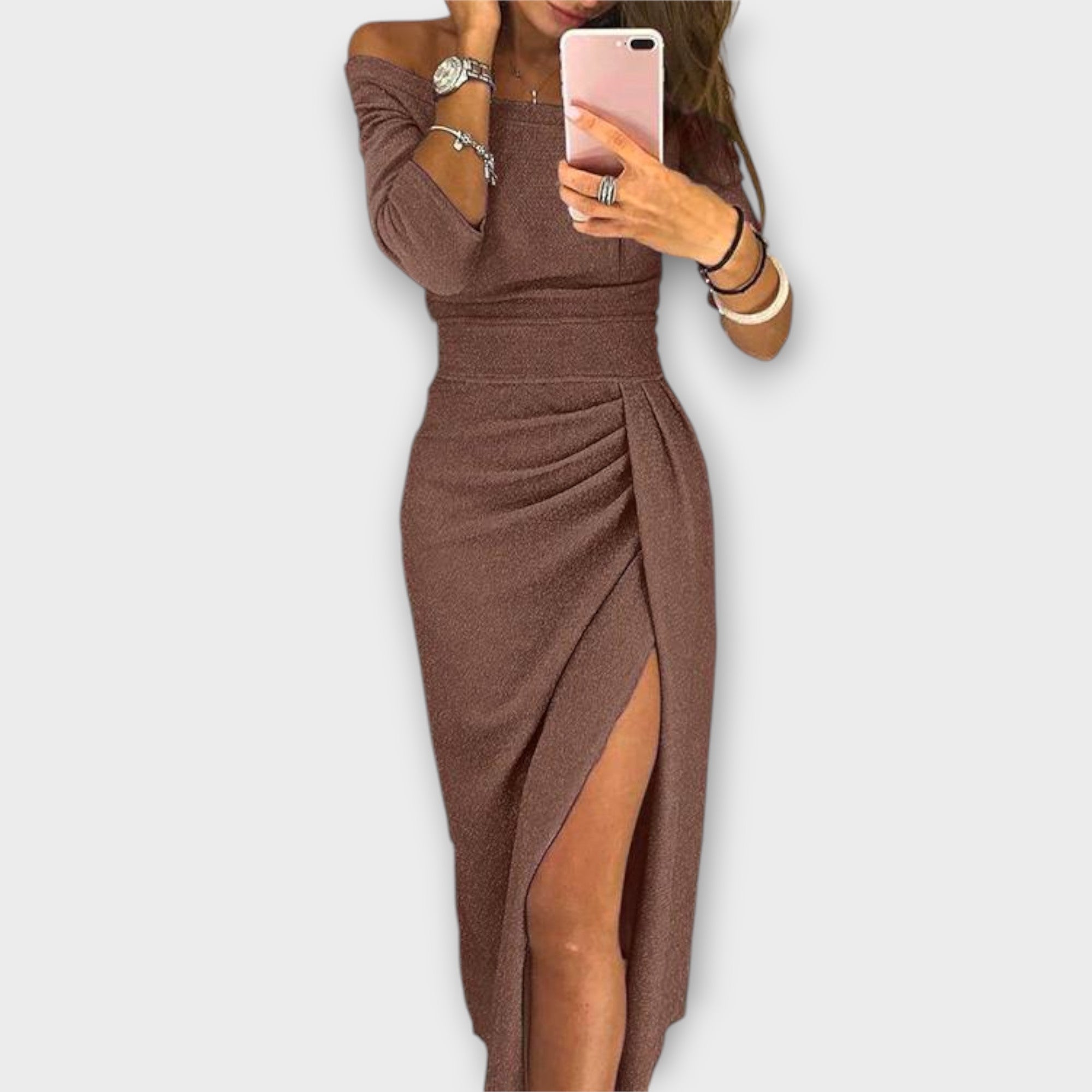 Lena - Rochie Elegantă Off-Shoulder