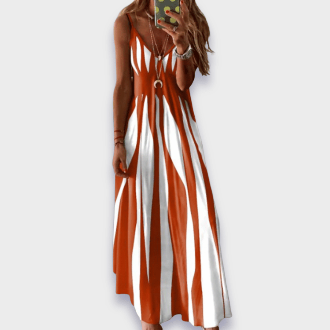 Claudia | Rochie de vară lungă din țesătură premium, făcută manual