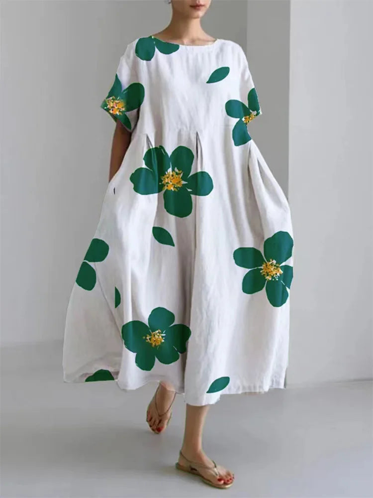 Sylvie | Rochie lungă de vară cu flori vii