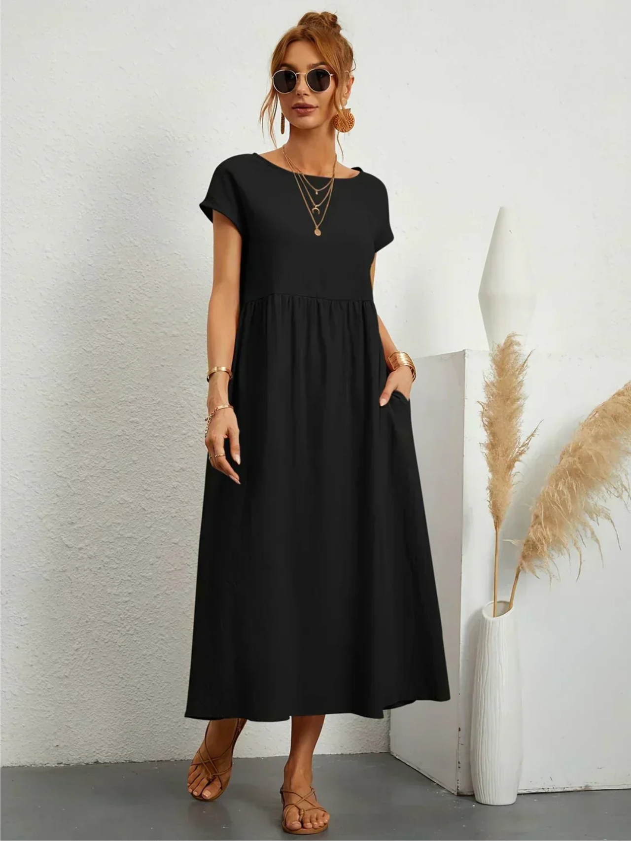 Sunly™ | Rochie elegantă cu guler rotund