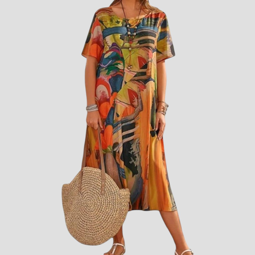 Sunly™ | Rochie Midi de Vară cu Croi Lejer