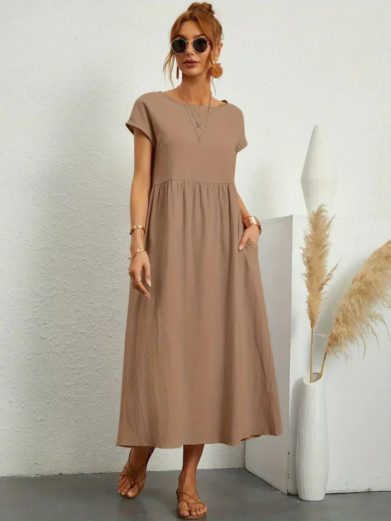 Sunly™ | Rochie elegantă cu guler rotund