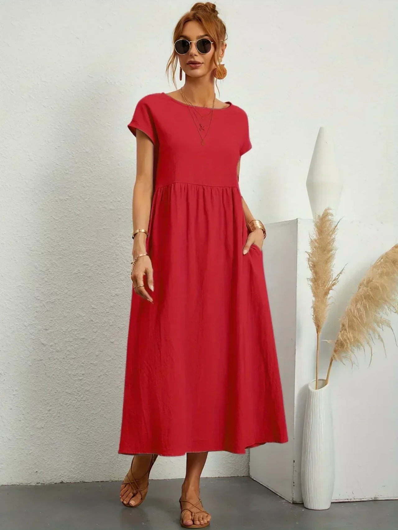 Sunly™ | Rochie elegantă cu guler rotund