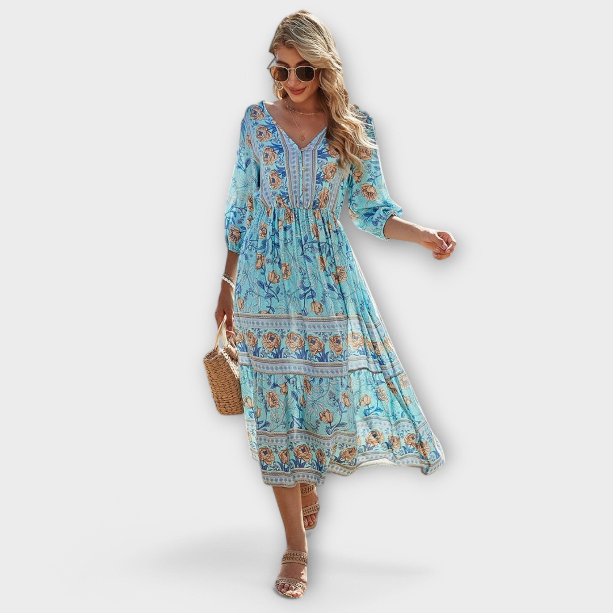 Sunly™ | Rochie Midi de Vară cu Croi Lejer