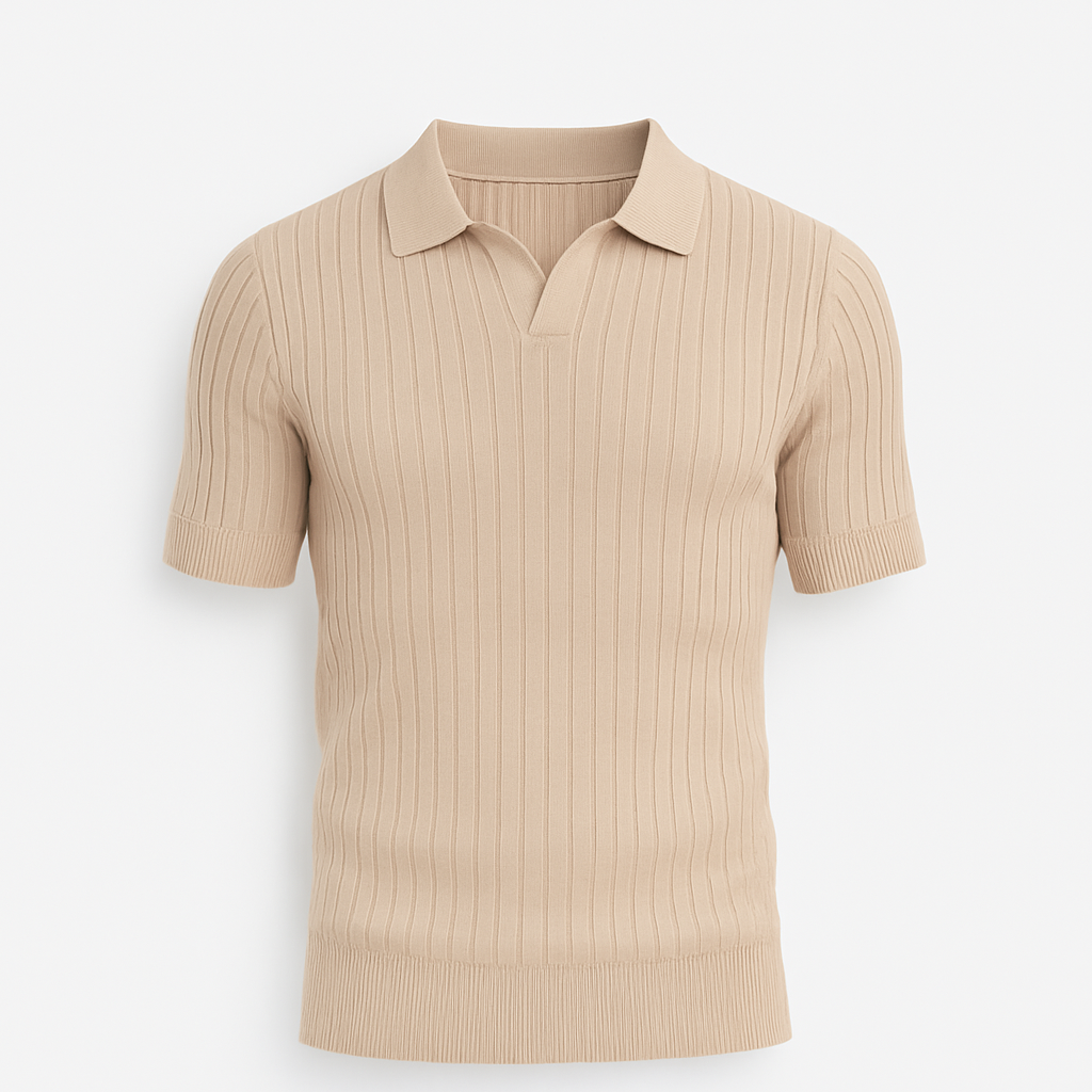 Cămașă Polo Tricotată cu Textură