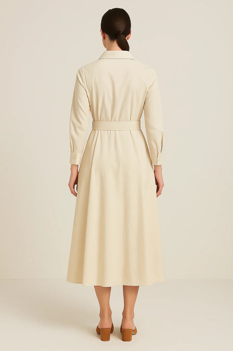 Sarah™ - Rochie cămașă din bumbac pentru femei