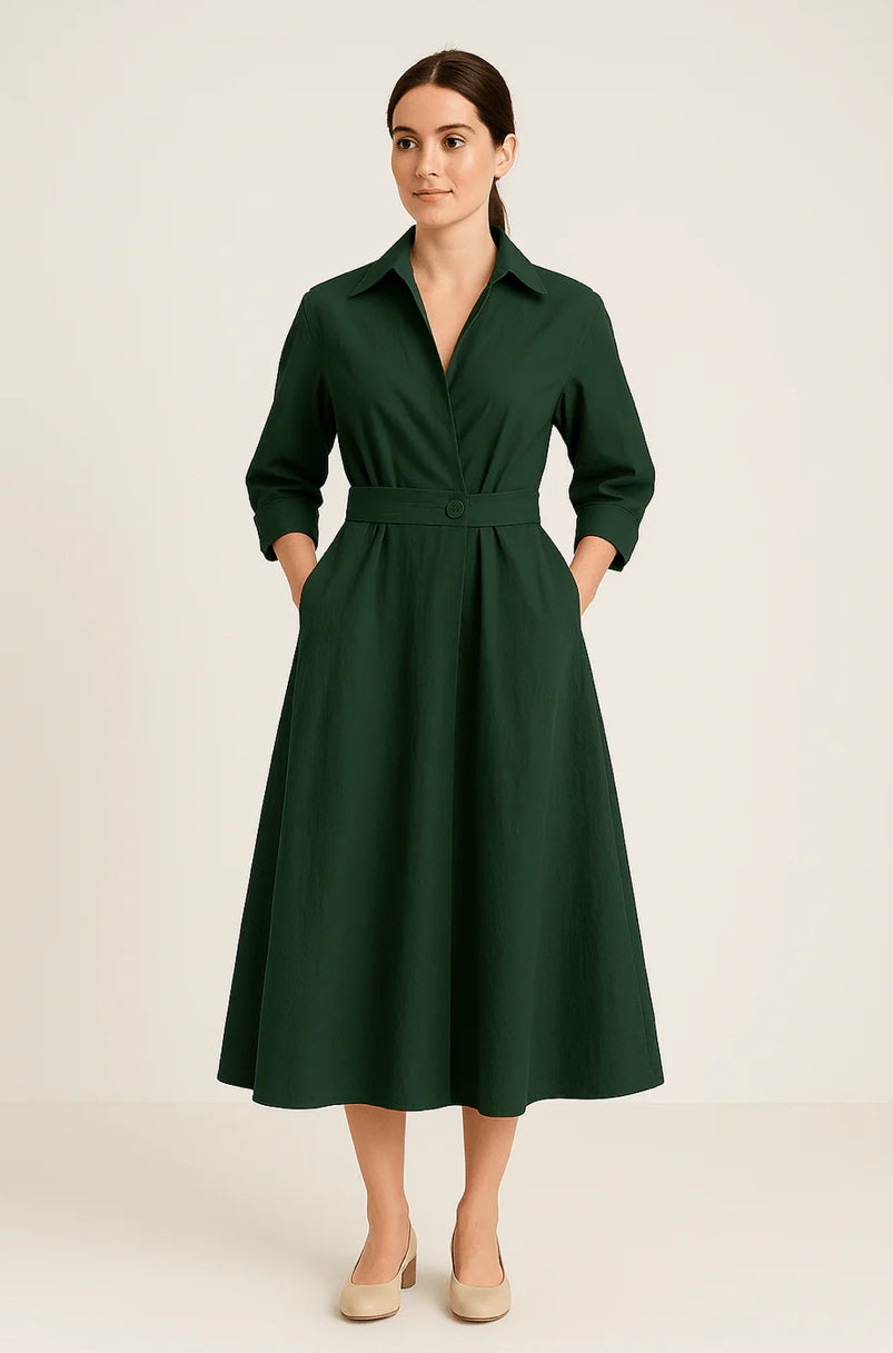 Sarah™ - Rochie cămașă din bumbac pentru femei