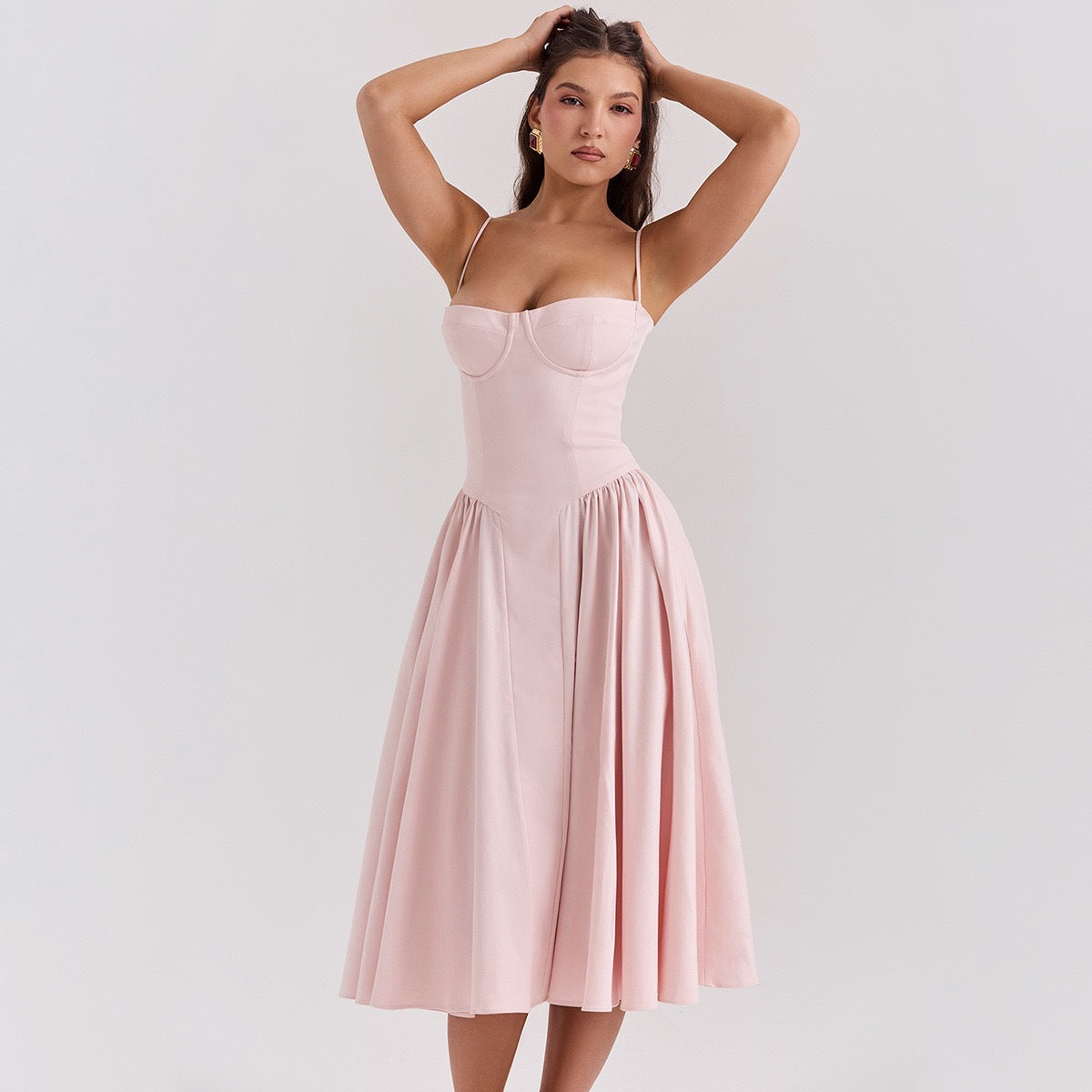 Sunly™ - Rochie Maxi Drapată Cu Fustă Sculpturală Și Fanta Pe Lateral