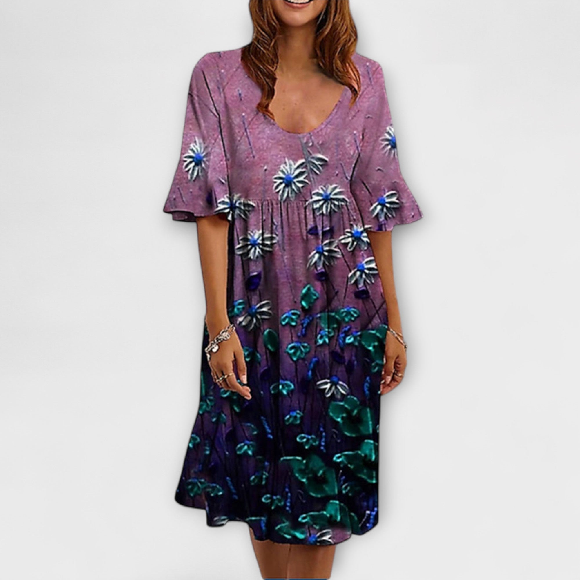 Sunly™ | Rochie Midi de Vară cu Croi Lejer