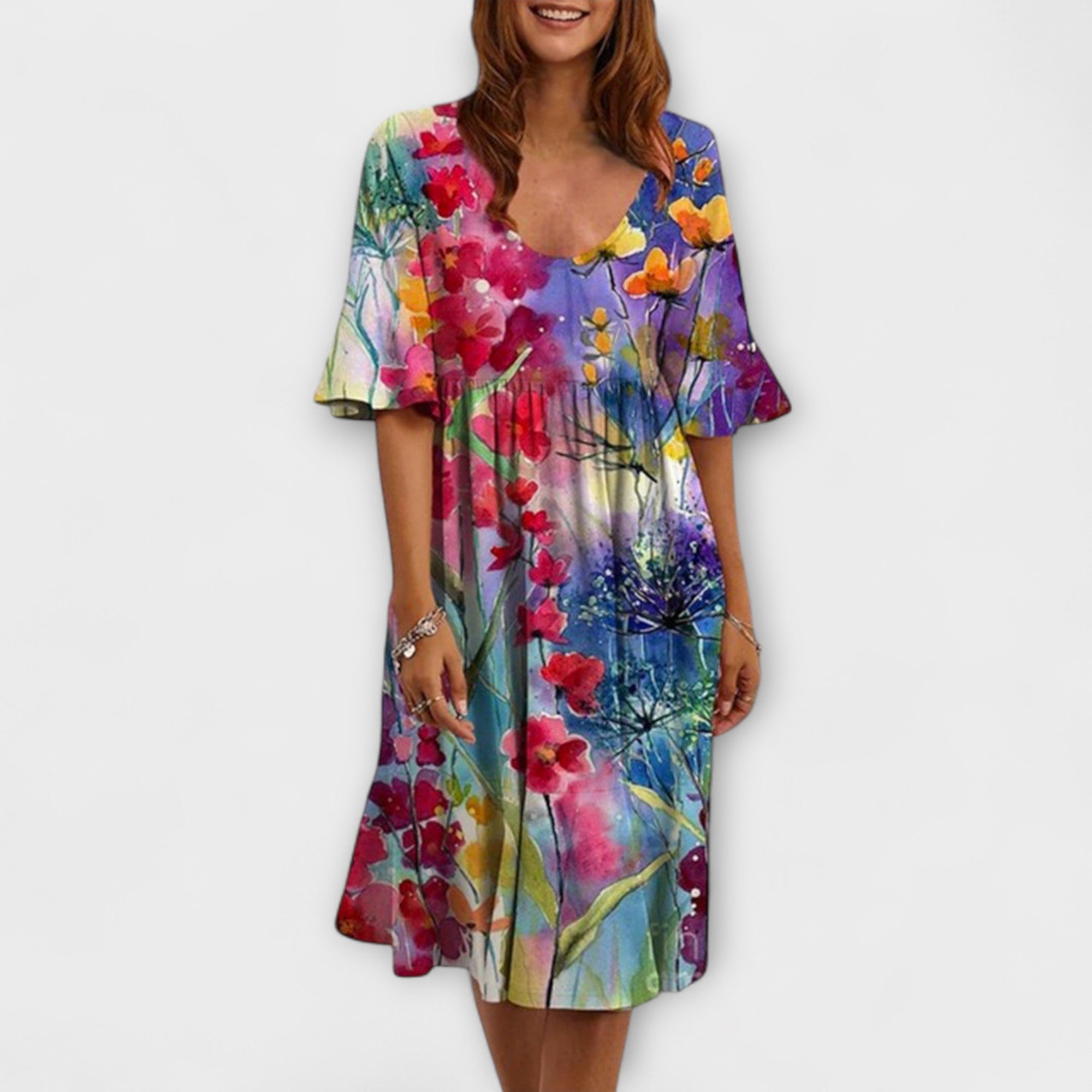 Sunly™ | Rochie Midi de Vară cu Croi Lejer