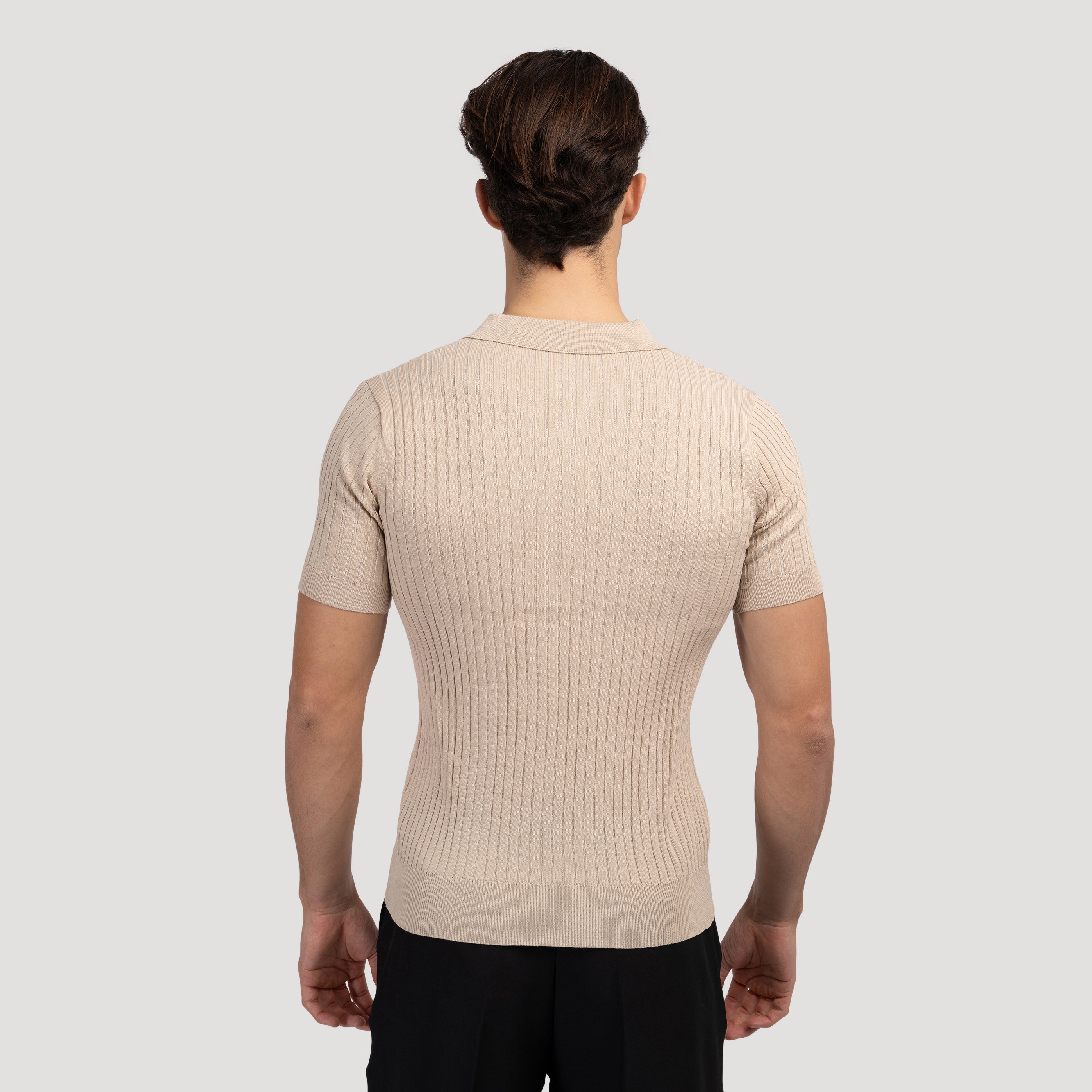 Cămașă Polo Tricotată cu Textură