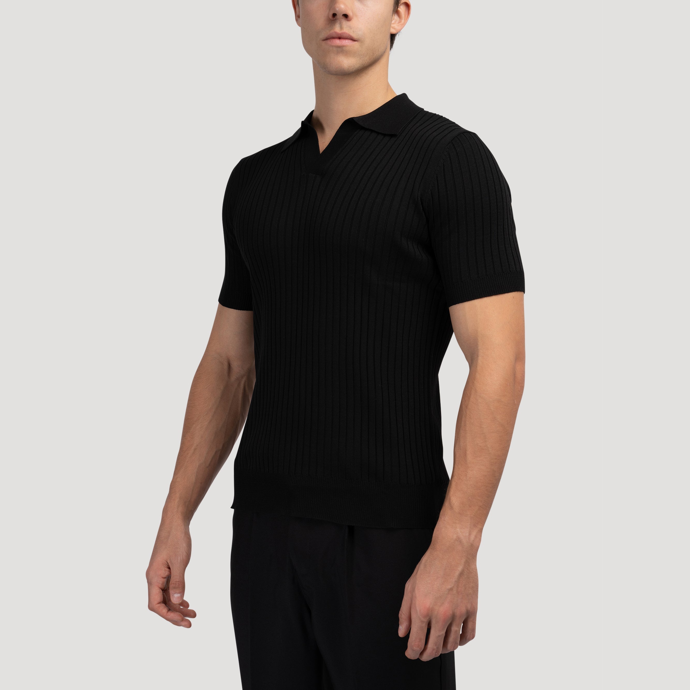 Cămașă Polo Tricotată cu Textură