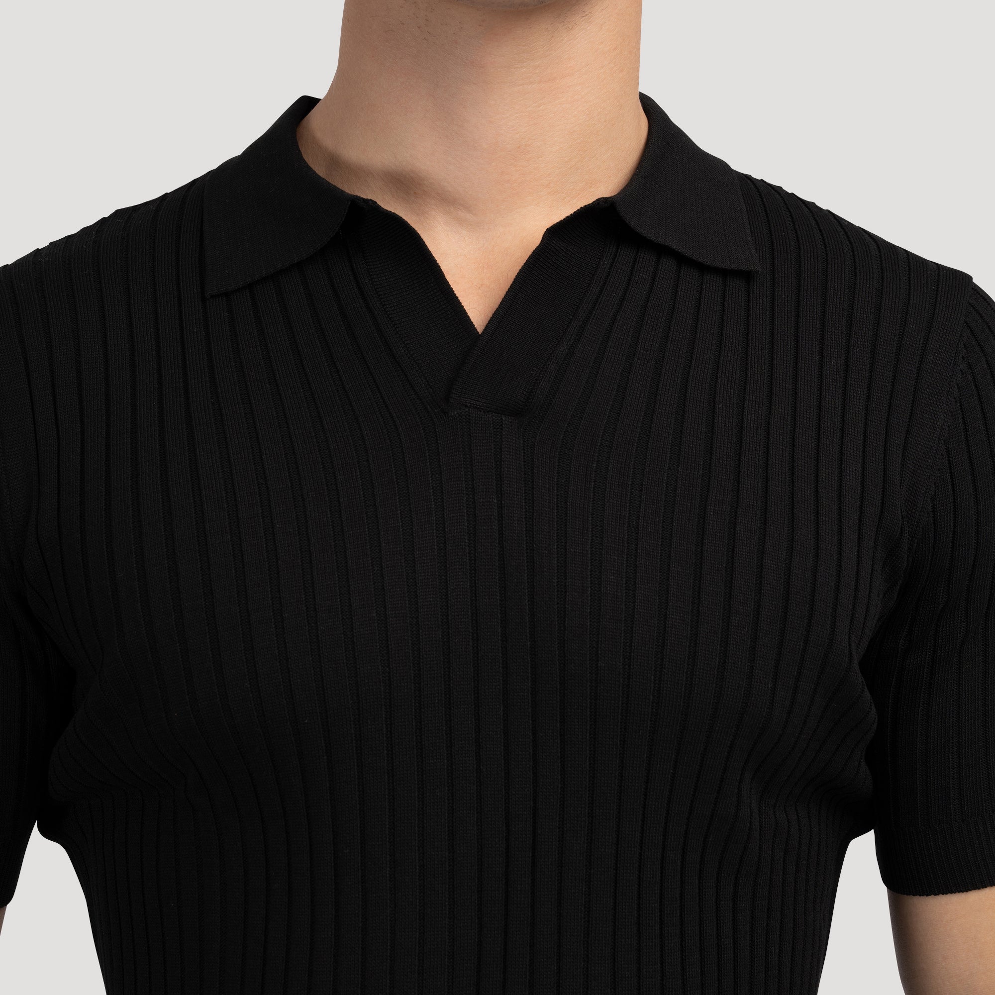 Cămașă Polo Tricotată cu Textură