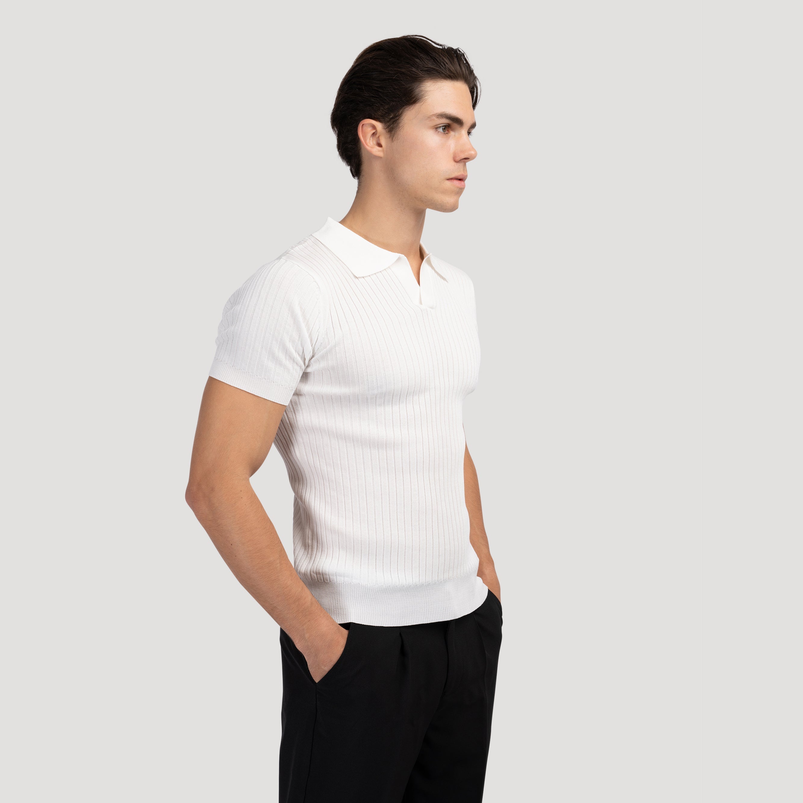 Cămașă Polo Tricotată cu Textură