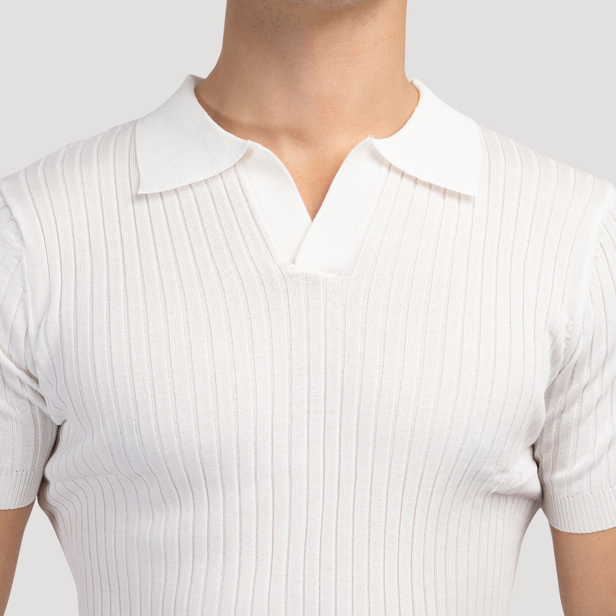 Cămașă Polo Tricotată cu Textură