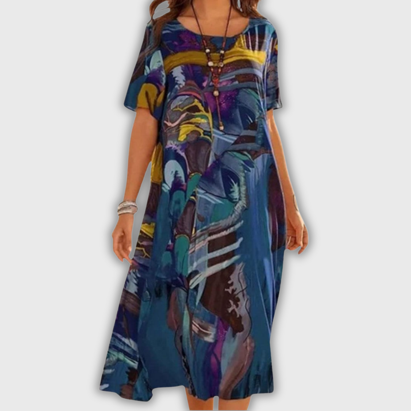 Sunly™ | Rochie Midi de Vară cu Croi Lejer