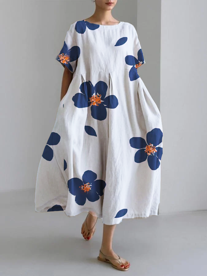 Sylvie | Rochie lungă de vară cu flori vii