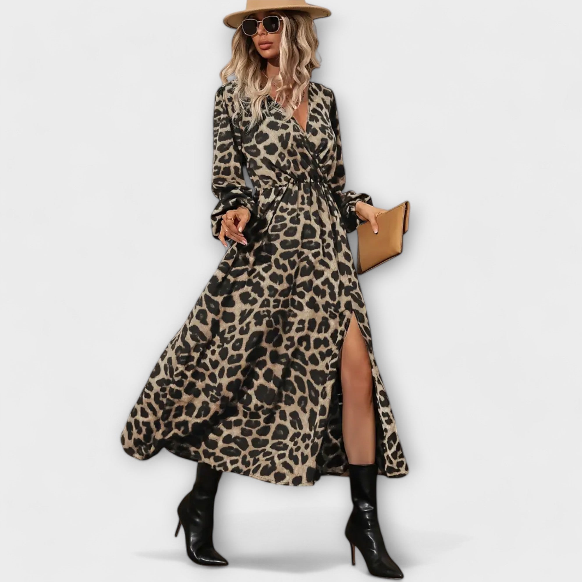 Natalie - Rochie elegantă cu model leopard