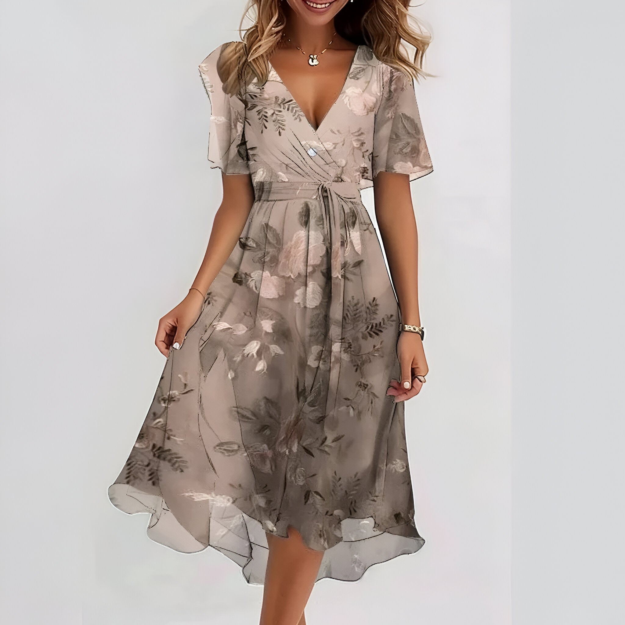 Seraya™ – Rochie elegantă și vaporoasă cu croi care acoperă burtica