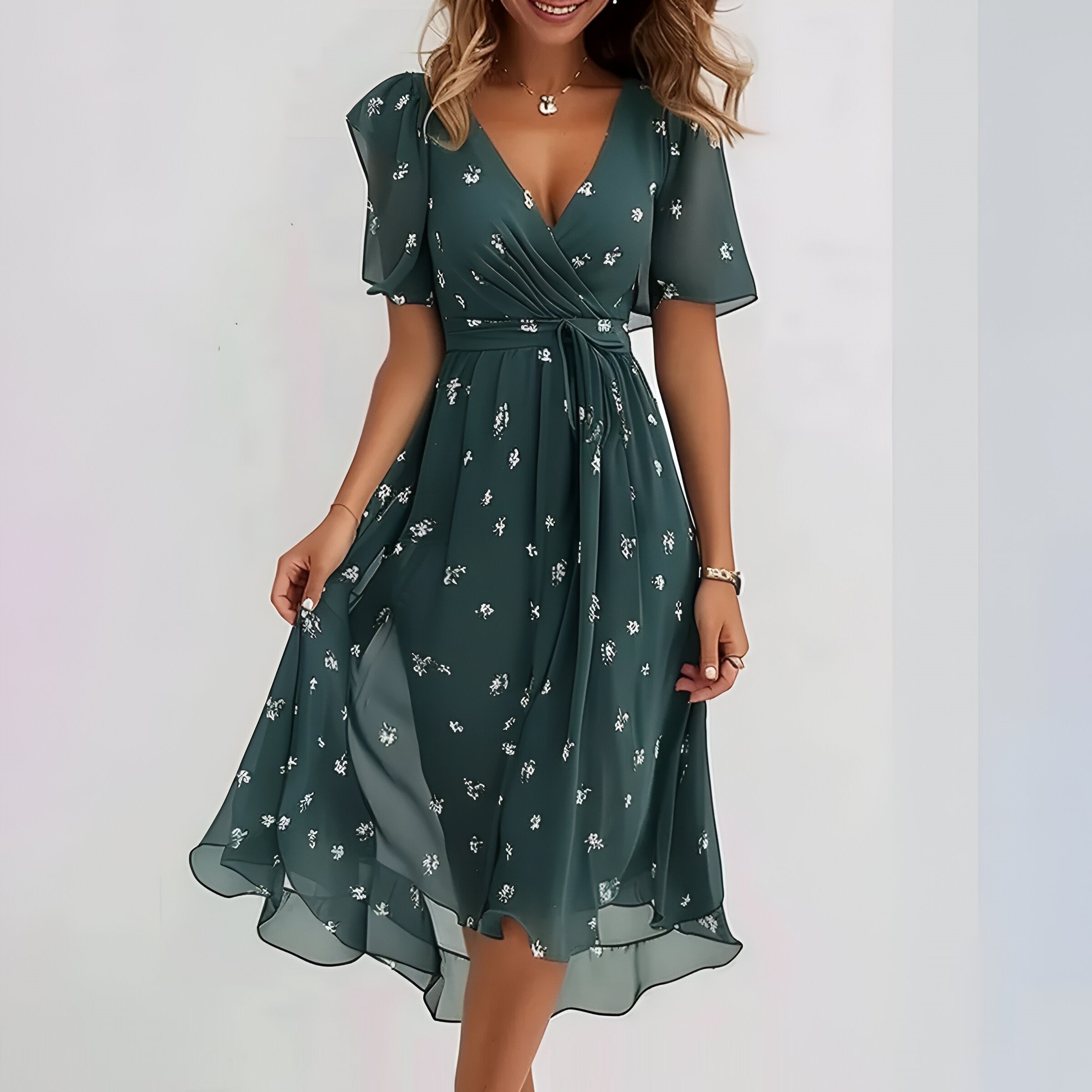 Seraya™ – Rochie elegantă și vaporoasă cu croi care acoperă burtica