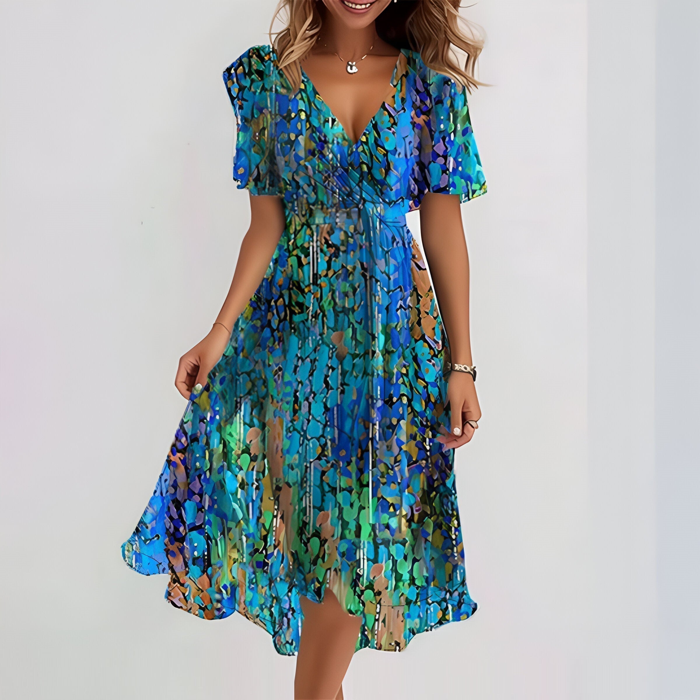 Seraya™ – Rochie elegantă și vaporoasă cu croi care acoperă burtica