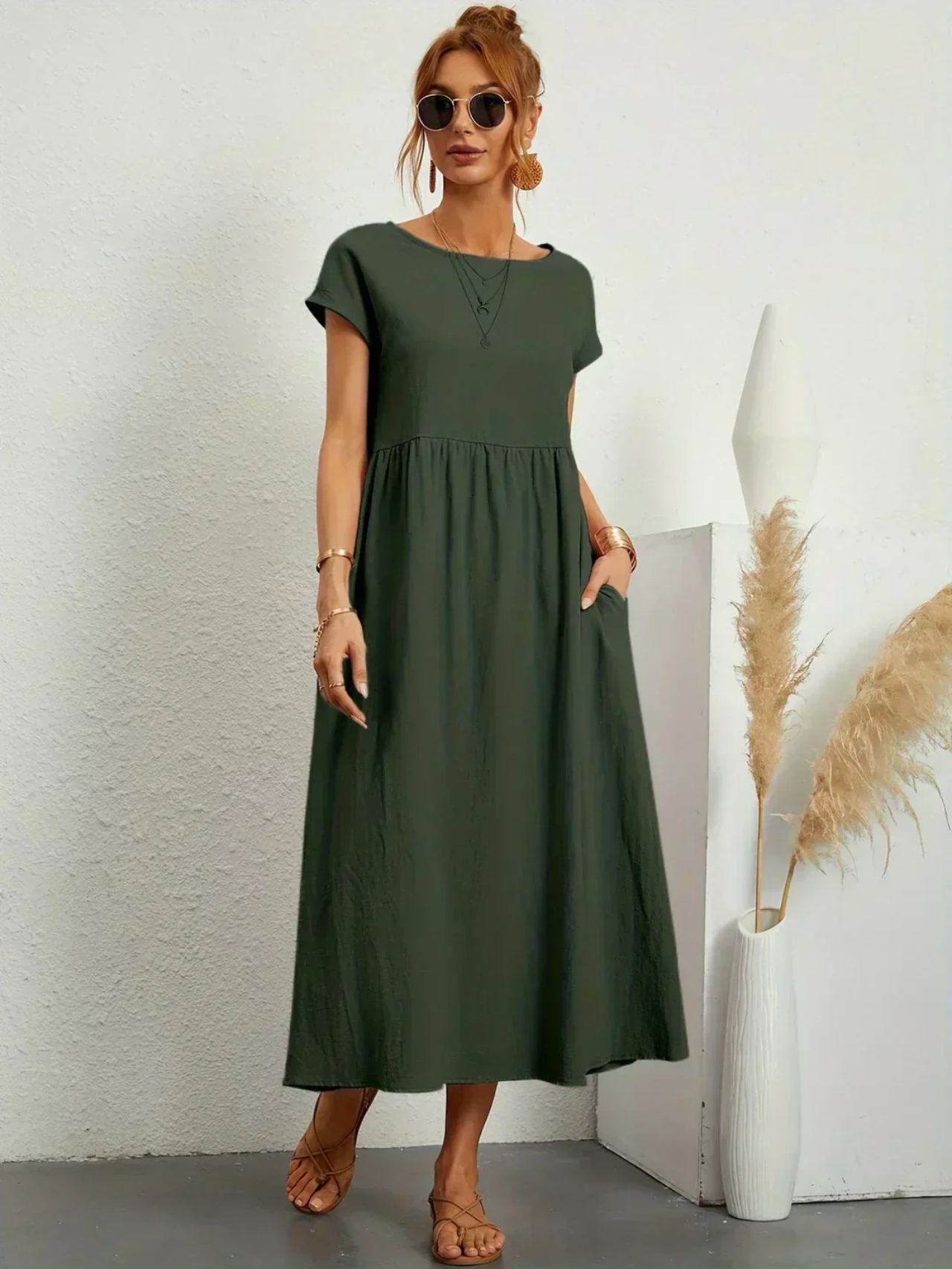 Sunly™ | Rochie elegantă cu guler rotund