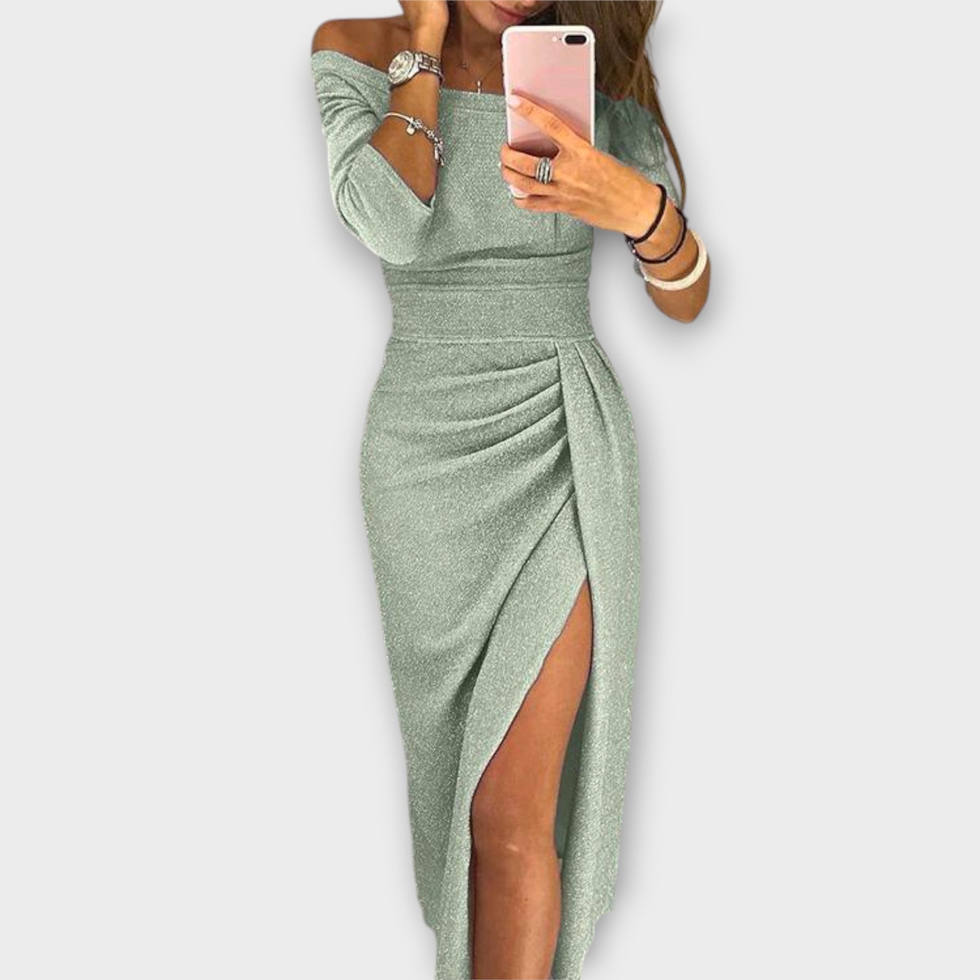Lena - Rochie Elegantă Off-Shoulder