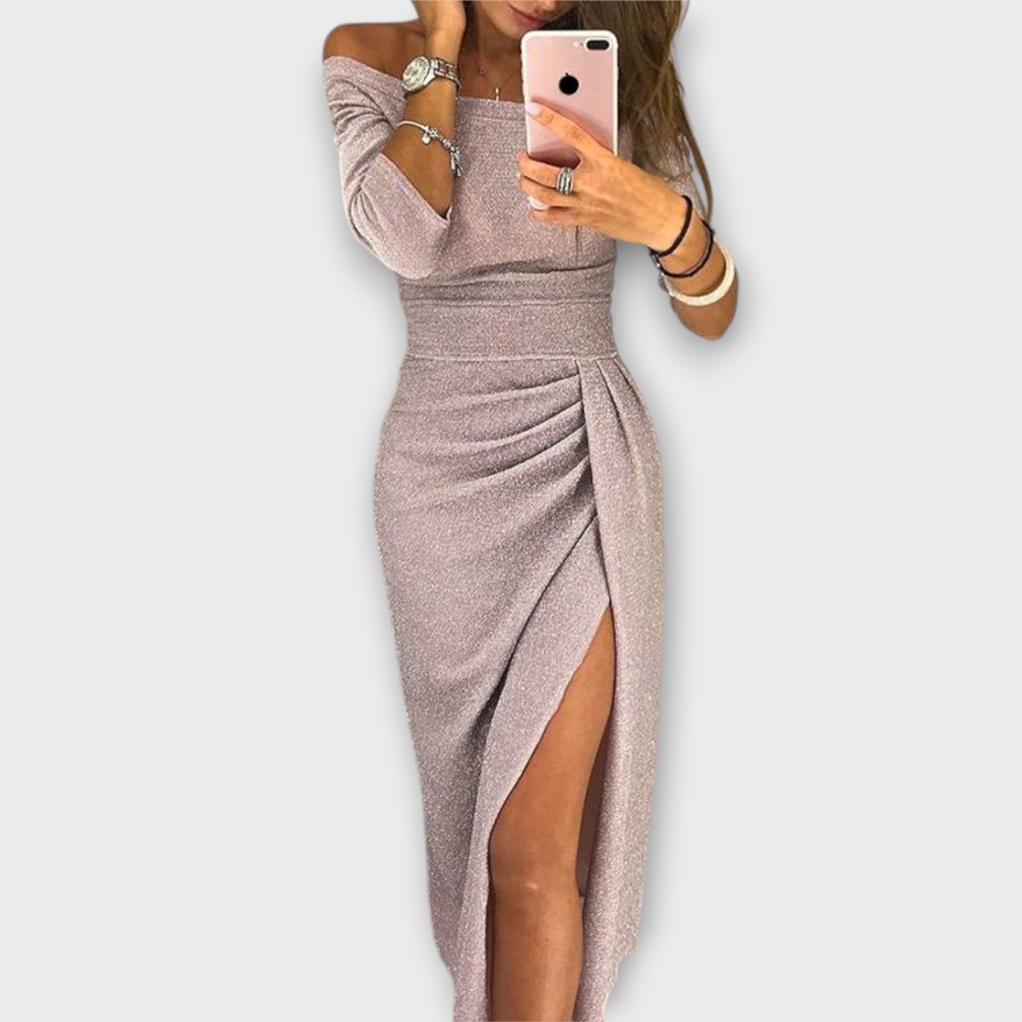 Lena - Rochie Elegantă Off-Shoulder