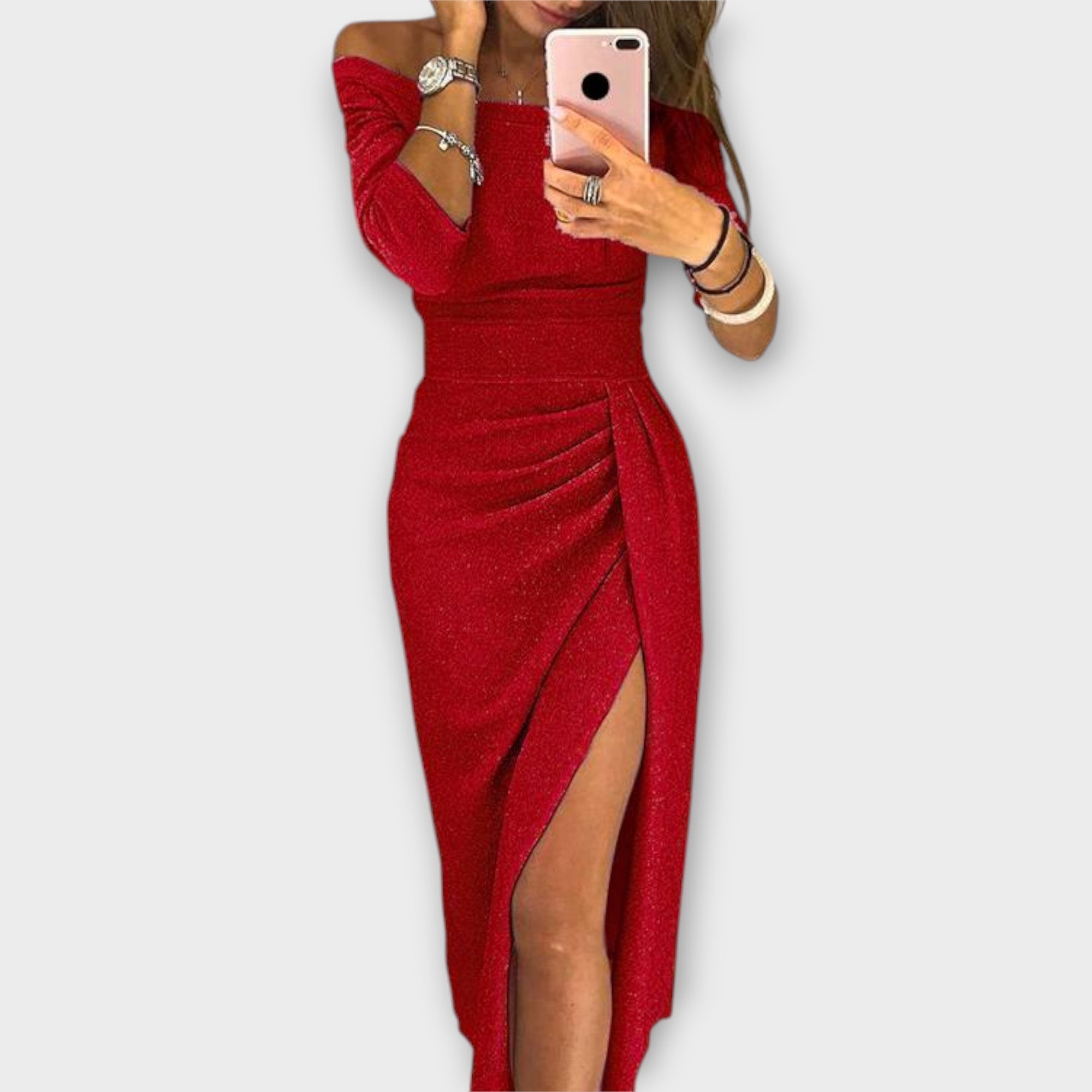 Lena - Rochie Elegantă Off-Shoulder