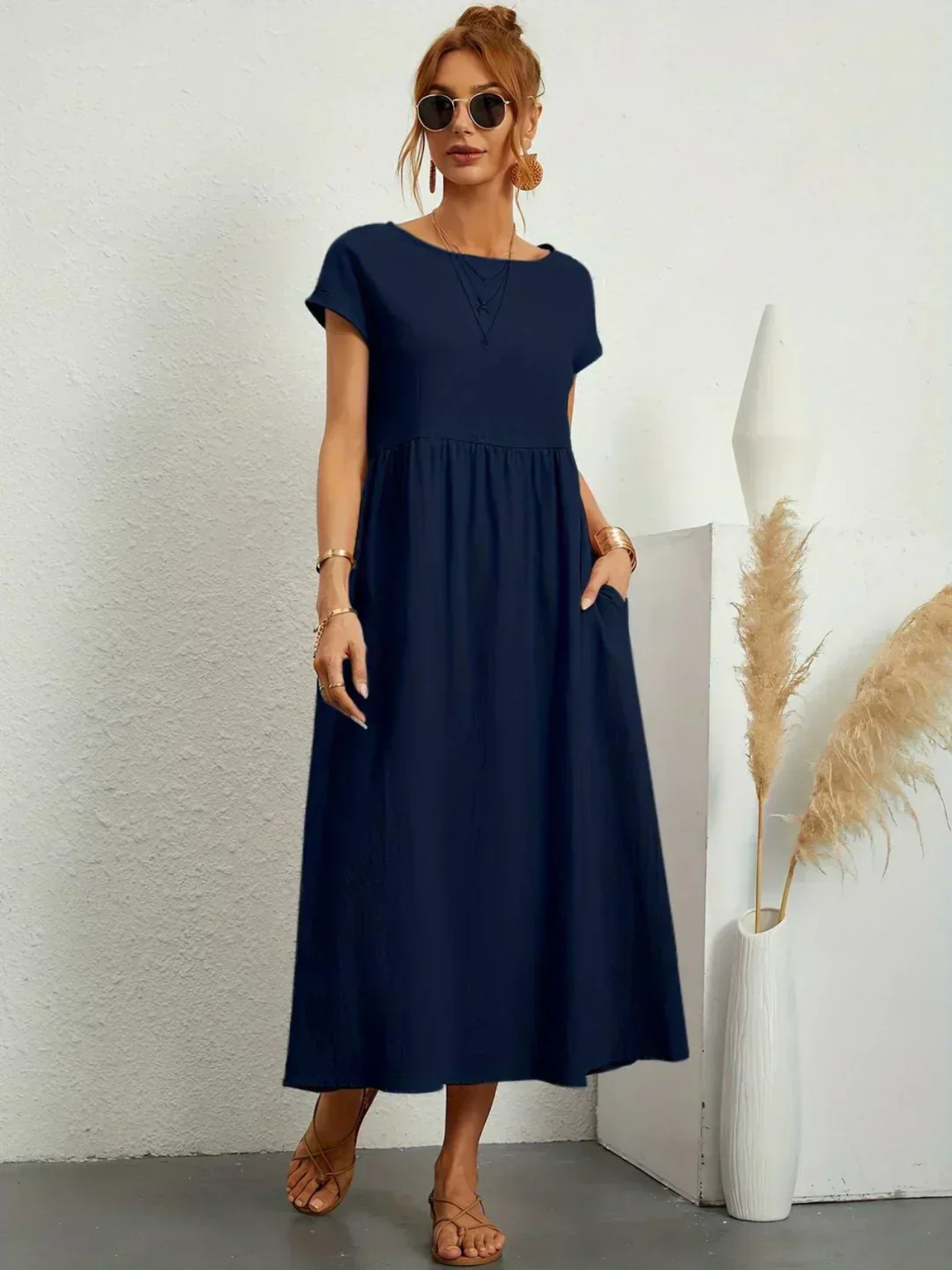 Sunly™ | Rochie elegantă cu guler rotund