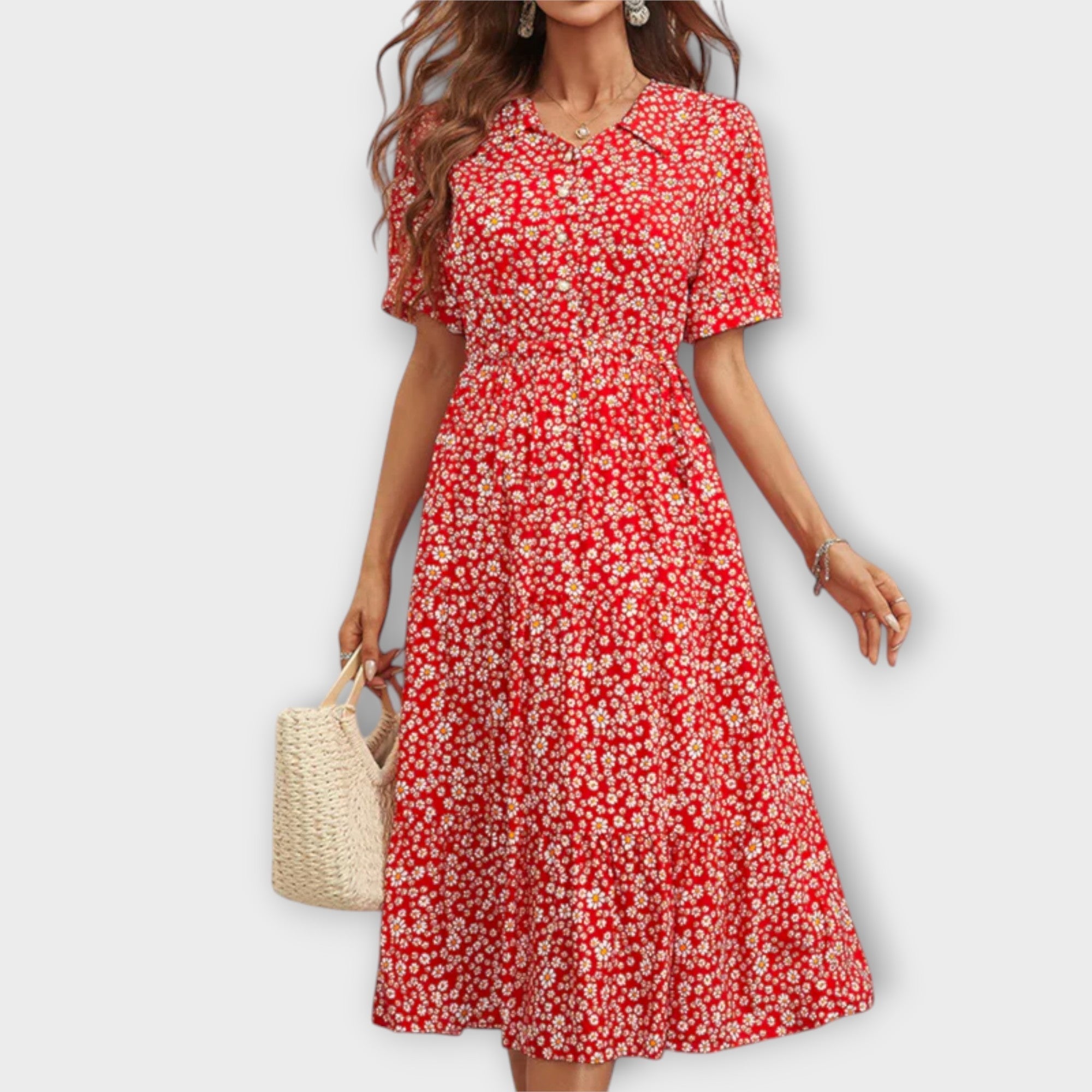 Sunly™ | Rochie Midi de Vară cu Croi Lejer