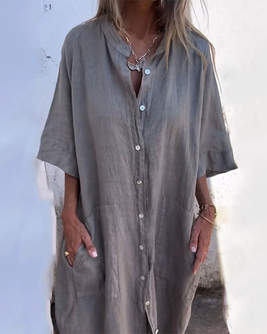 Mellie™ | Rochie cămașă casual, lungime până la gleznă