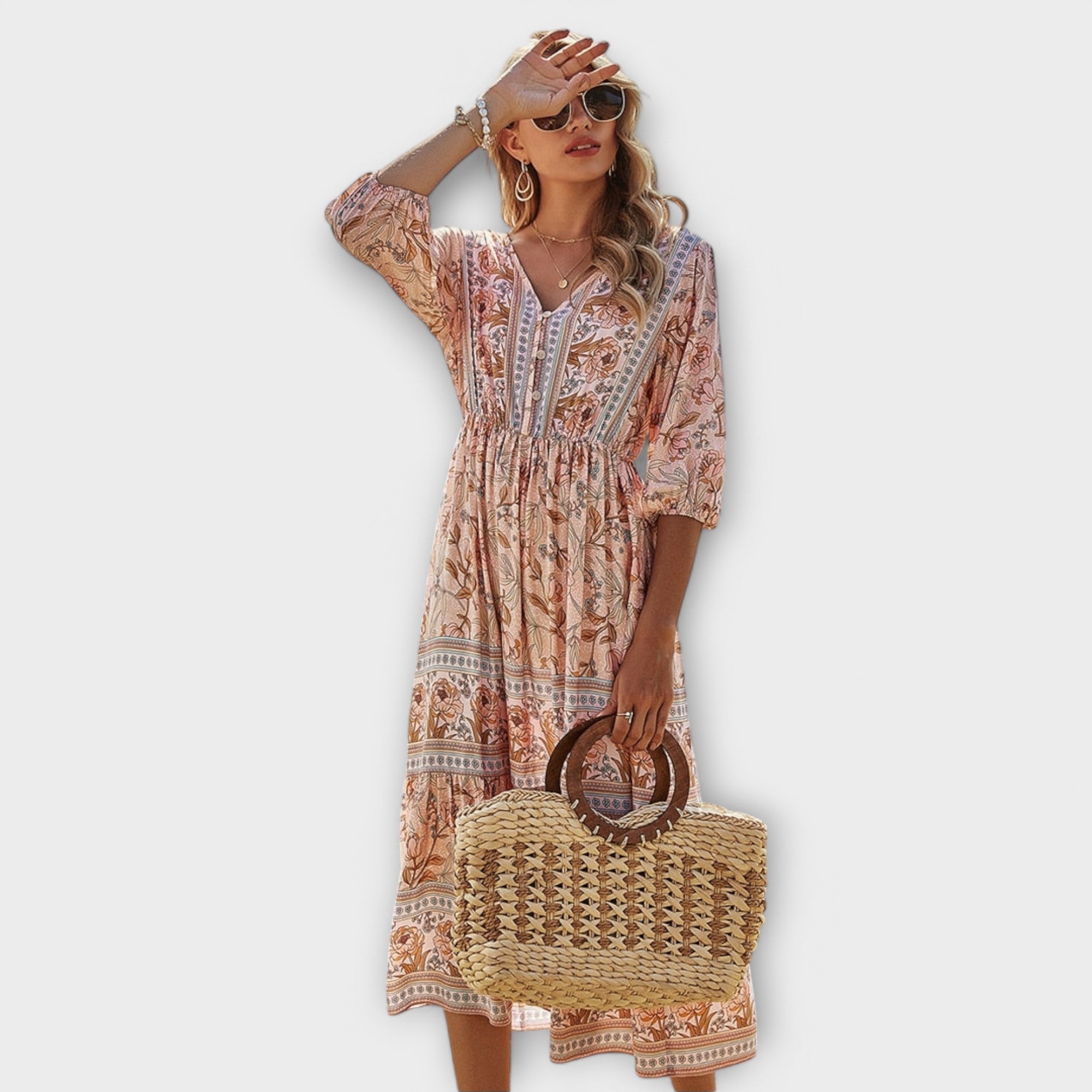 Sunly™ | Rochie Midi de Vară cu Croi Lejer