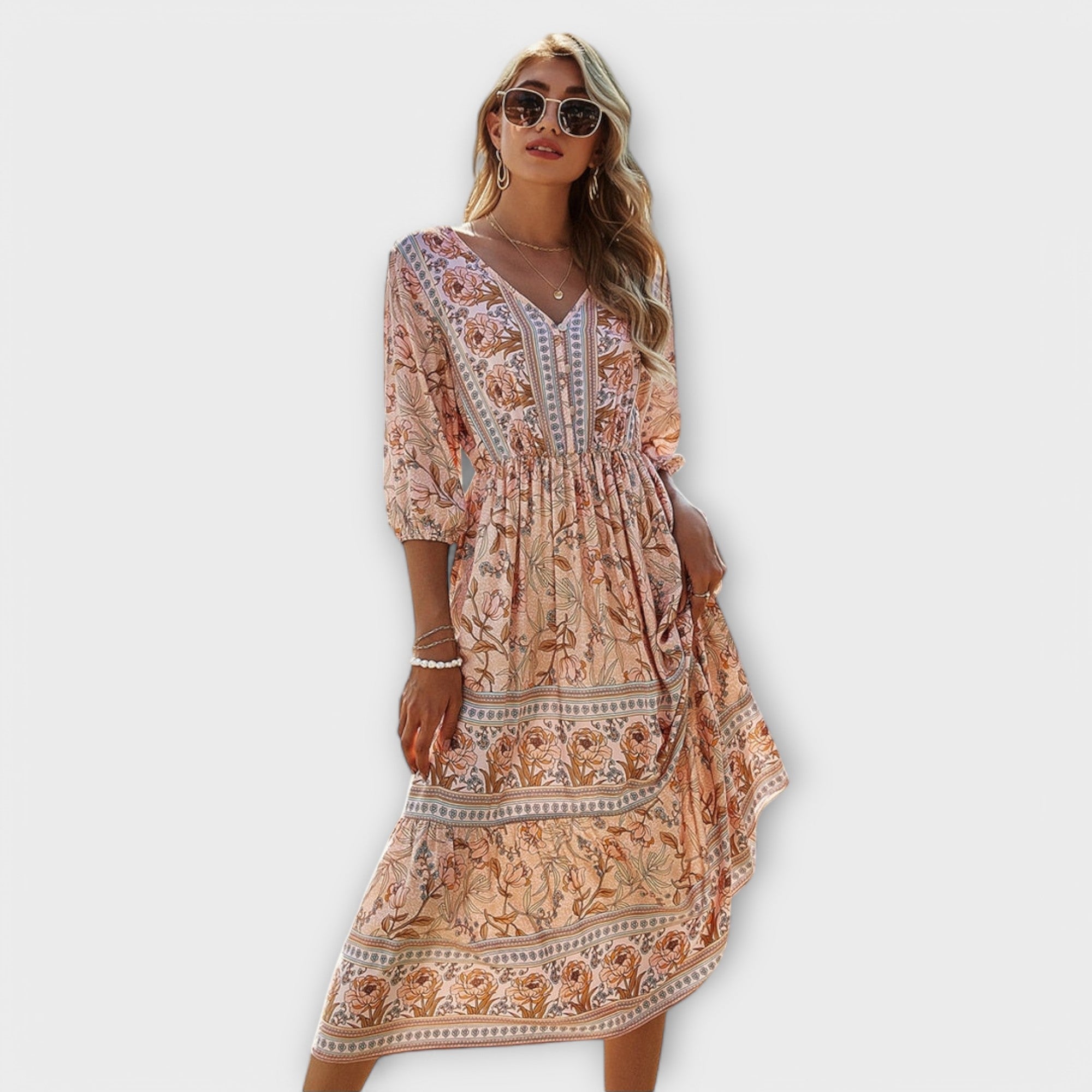 Sunly™ | Rochie Midi de Vară cu Croi Lejer