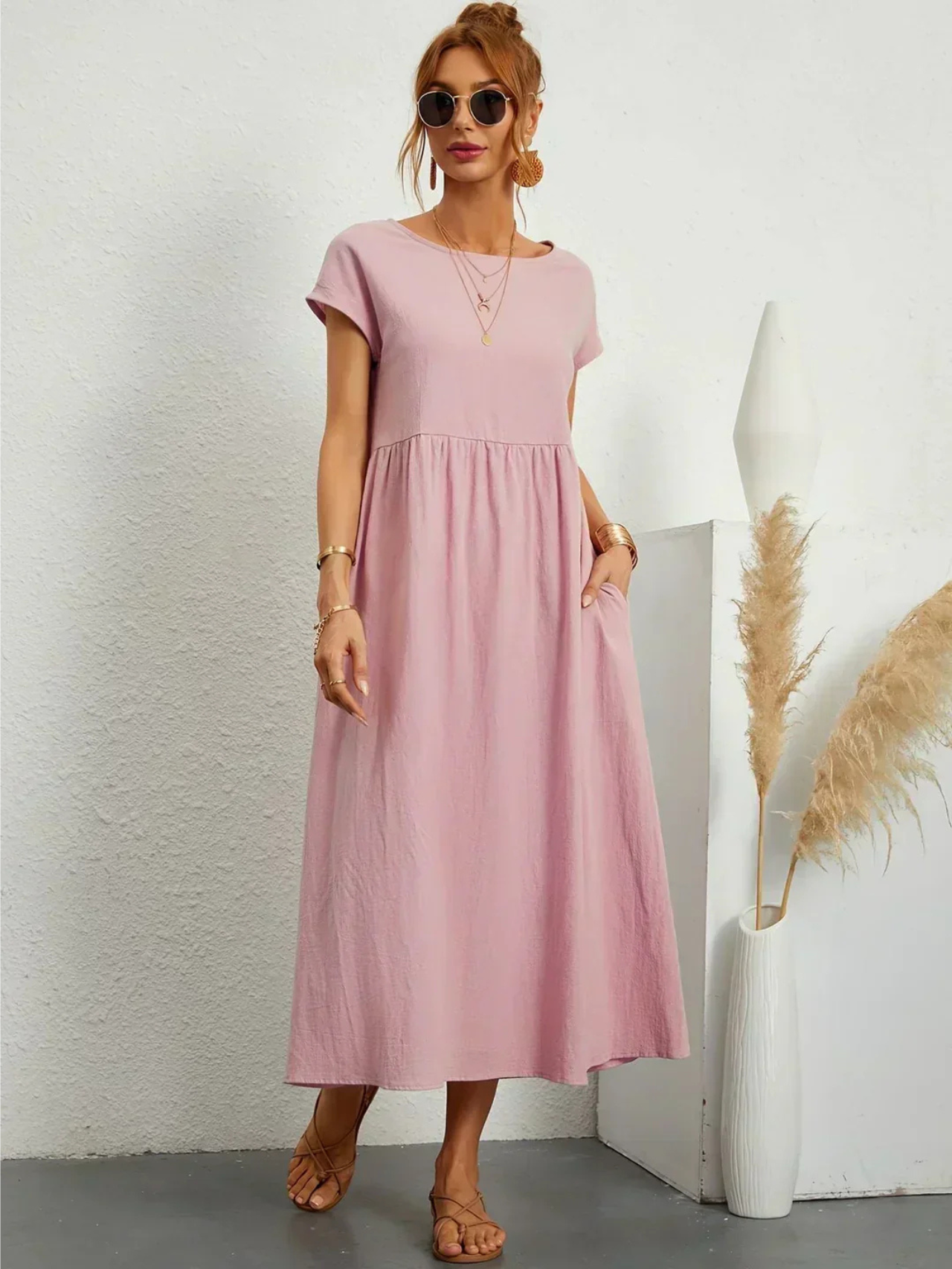 Sunly™ | Rochie elegantă cu guler rotund