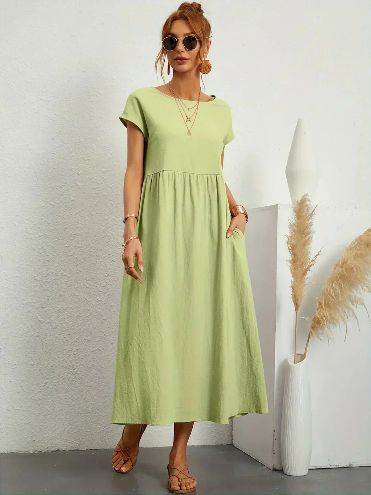 Sunly™ | Rochie elegantă cu guler rotund
