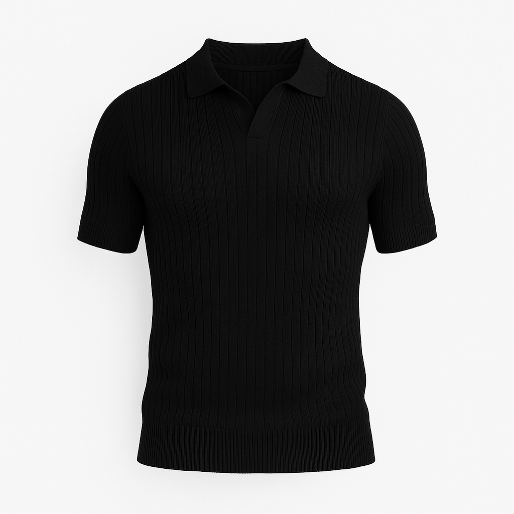 Cămașă Polo Tricotată cu Textură
