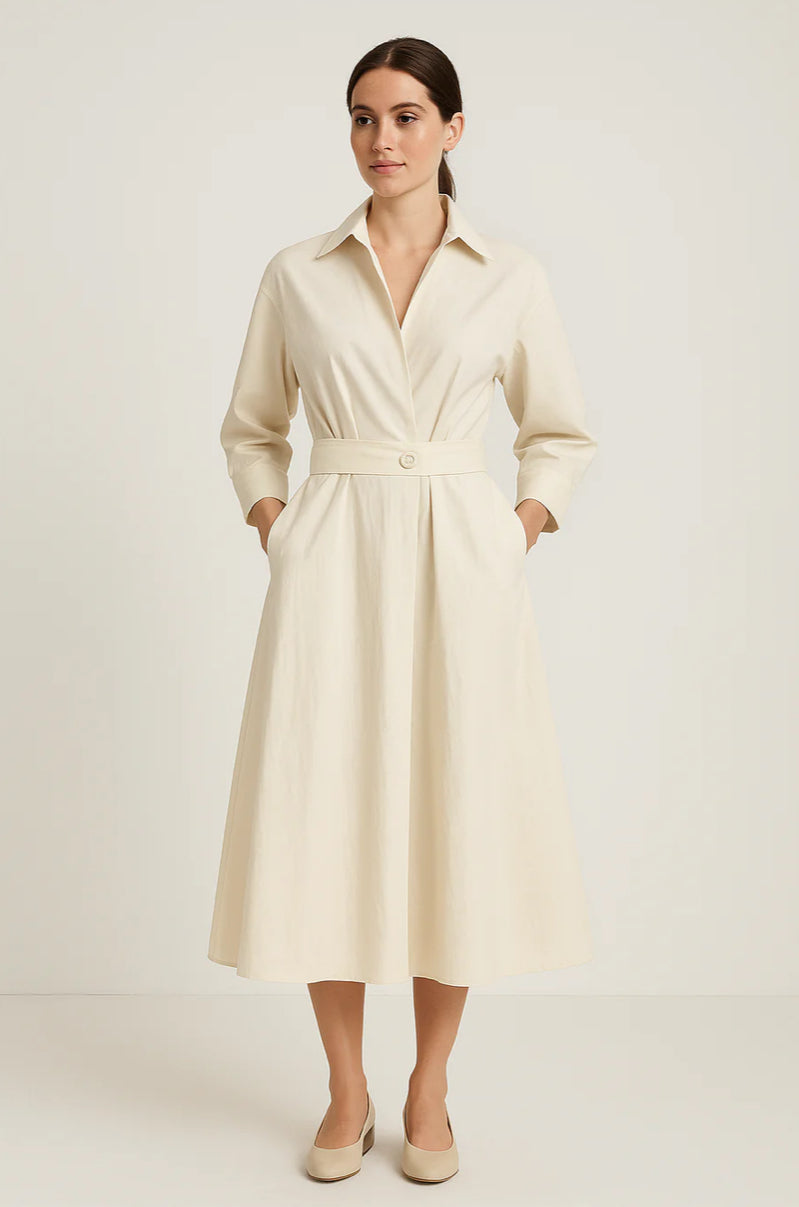 Sarah™ - Rochie cămașă din bumbac pentru femei