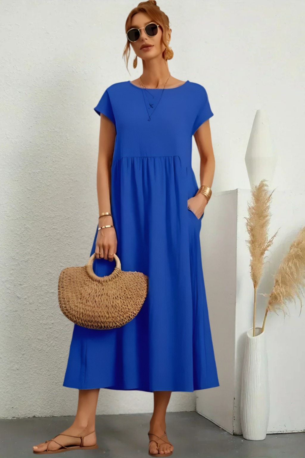 Sunly™ | Rochie elegantă cu guler rotund