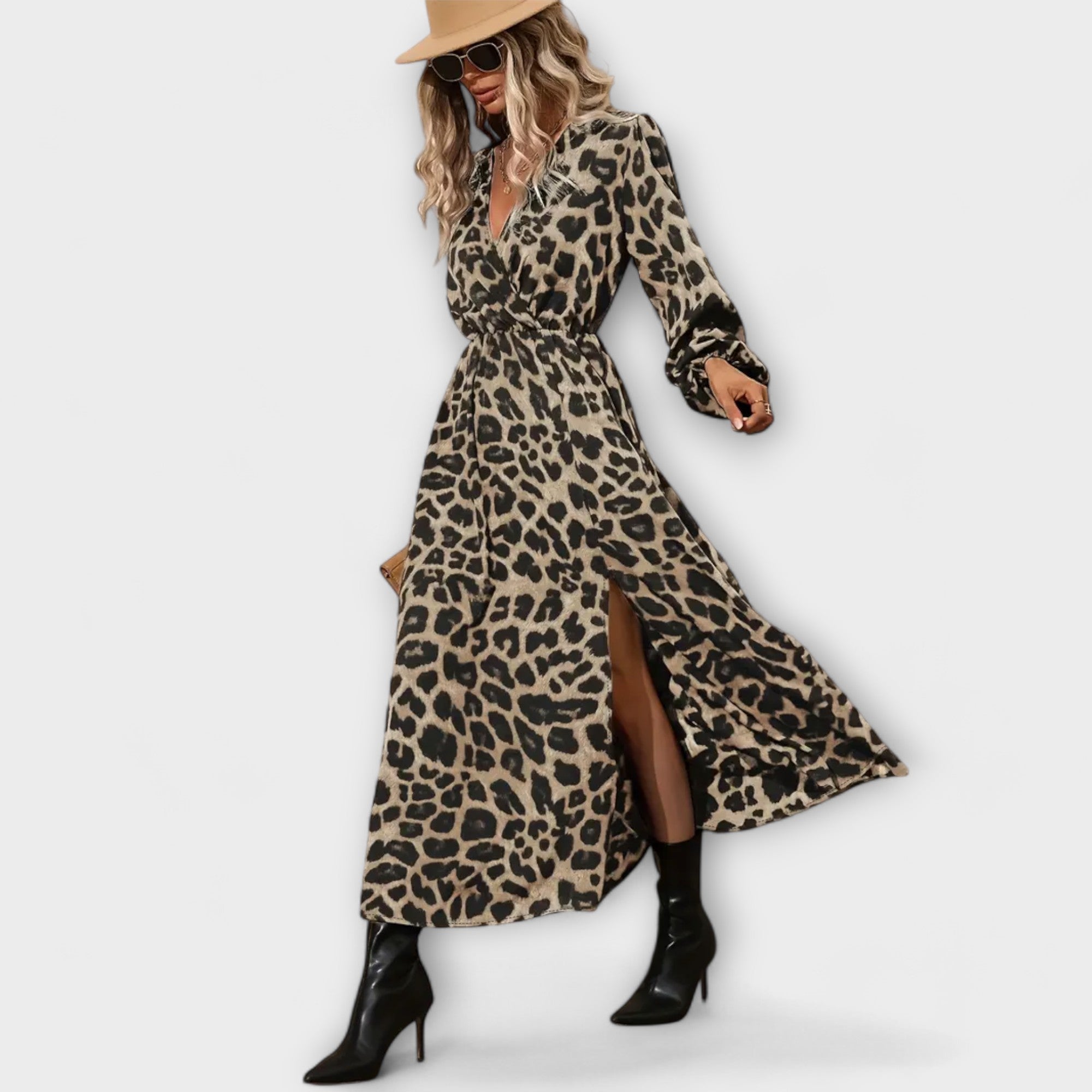 Natalie - Rochie elegantă cu model leopard