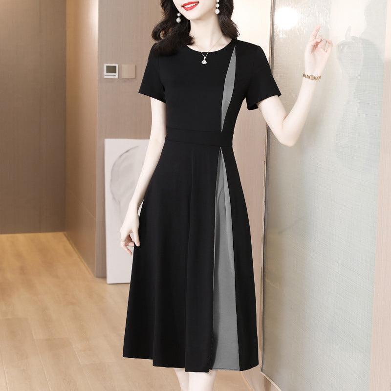 Hanne - Rochie midi alb-negru