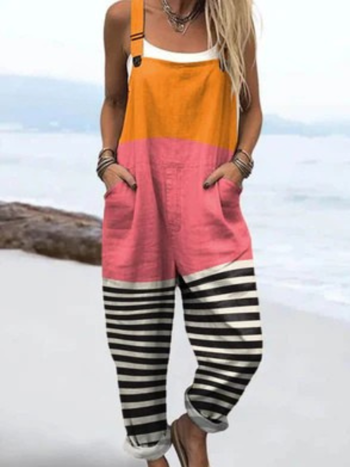Talia | Salopetă Casual cu Dungi Colorate