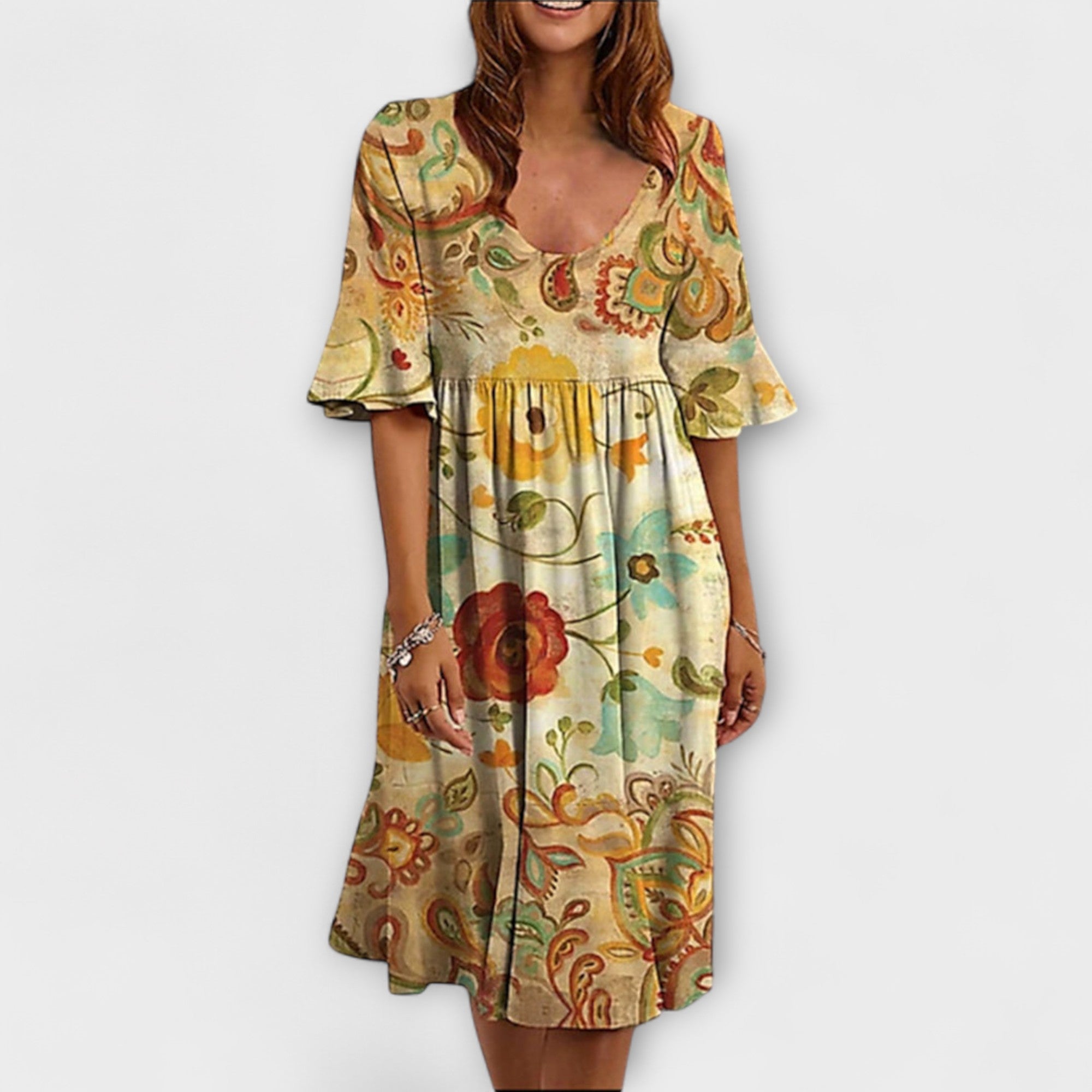 Sunly™ | Rochie Midi de Vară cu Croi Lejer