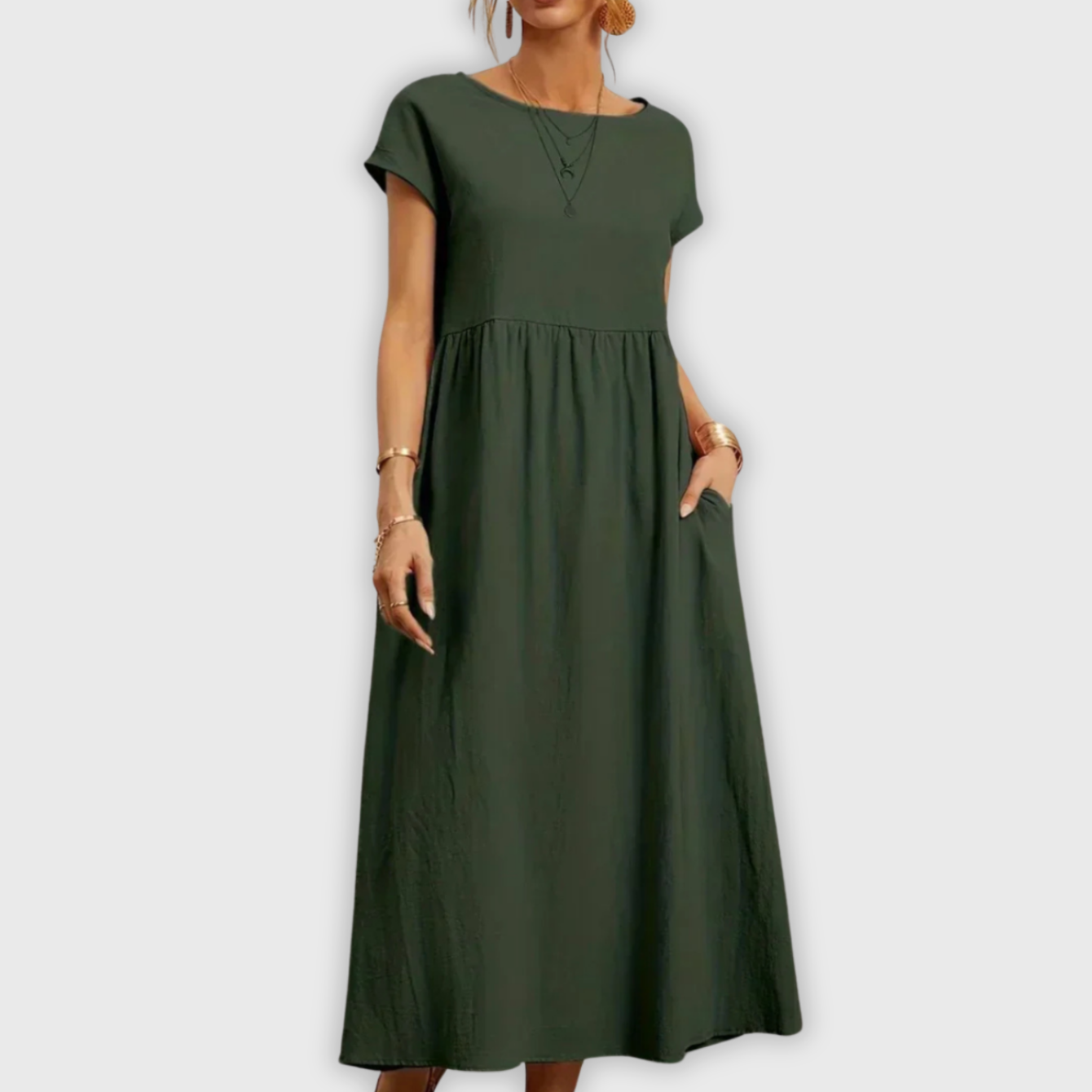 Sunly™ | Rochie elegantă cu guler rotund