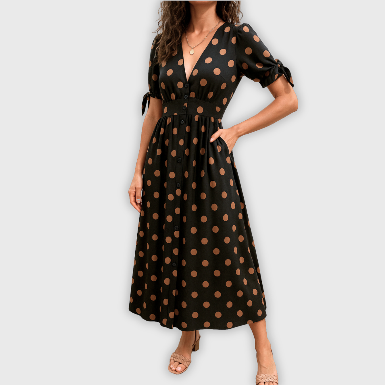 Brigitte™ | Rochie Elegantă cu Puncte