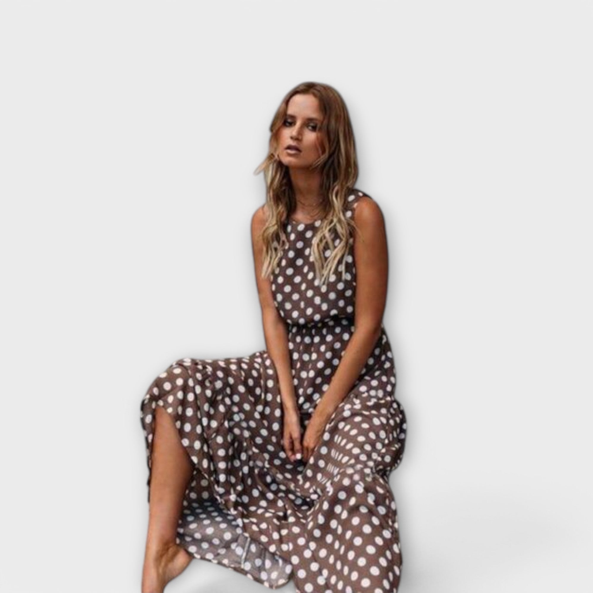 Danae - Rochie midi boho cu buline